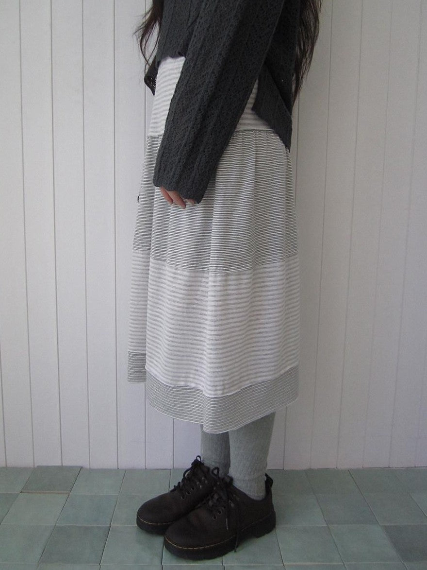 ang project Vintage Contrast Stripe Patchwork Women&