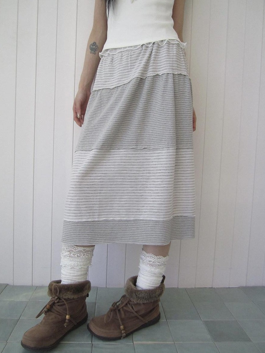 ang project Vintage Contrast Stripe Patchwork Women&