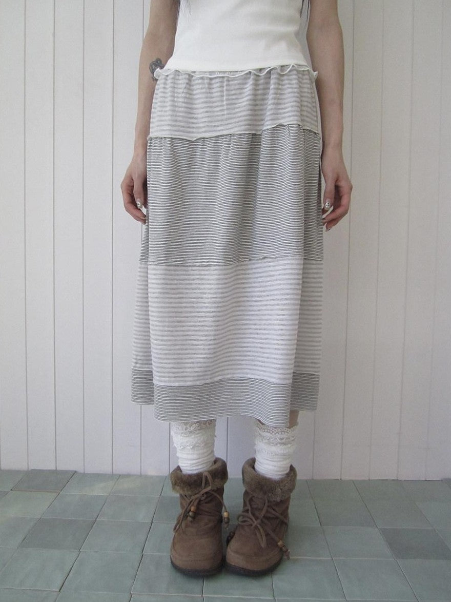 ang project Vintage Contrast Stripe Patchwork Women&