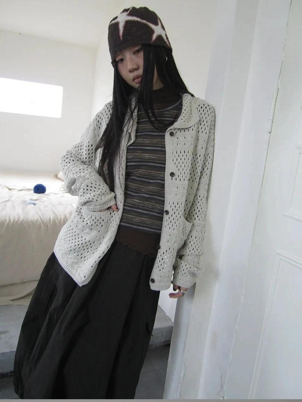 ang project Vintage Crochet Knit Cardigan Cardigan