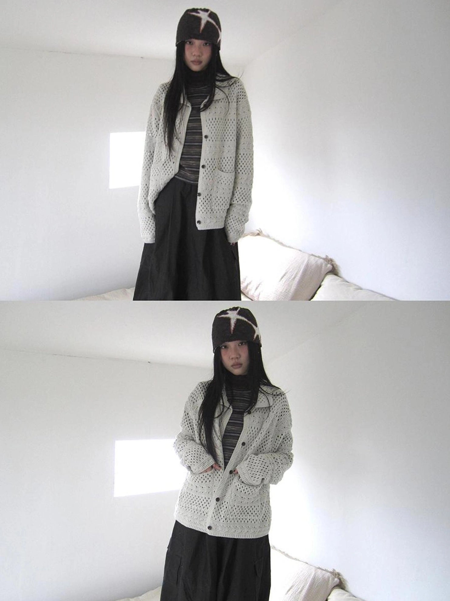 ang project Vintage Crochet Knit Cardigan Cardigan