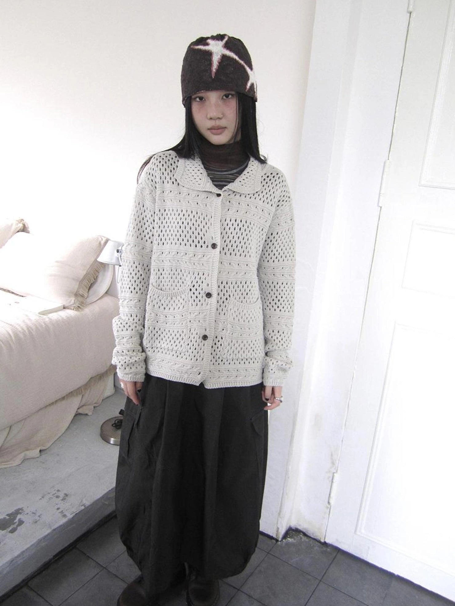 ang project Vintage Crochet Knit Cardigan Cardigan