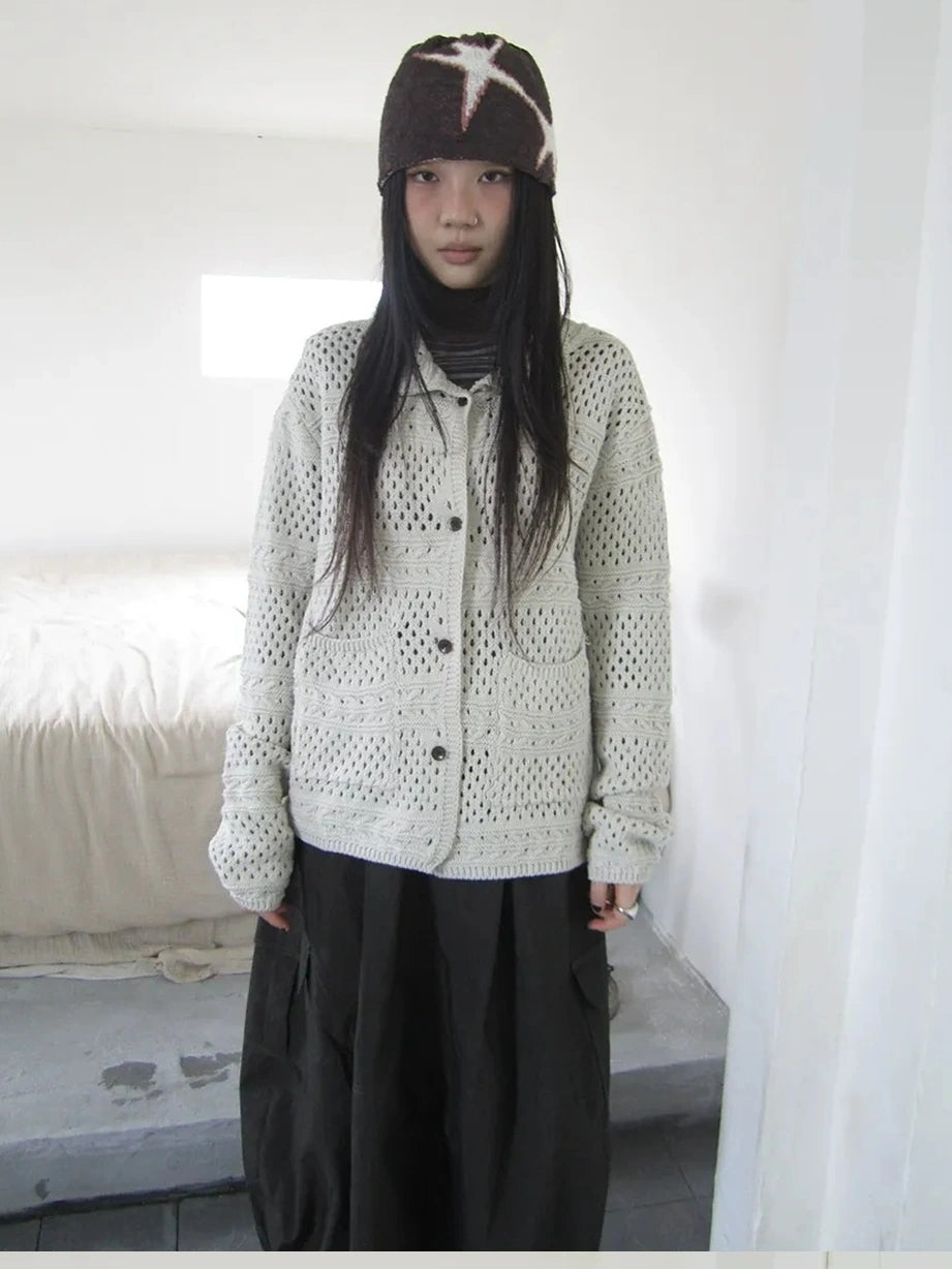 ang project Vintage Crochet Knit Cardigan Cardigan