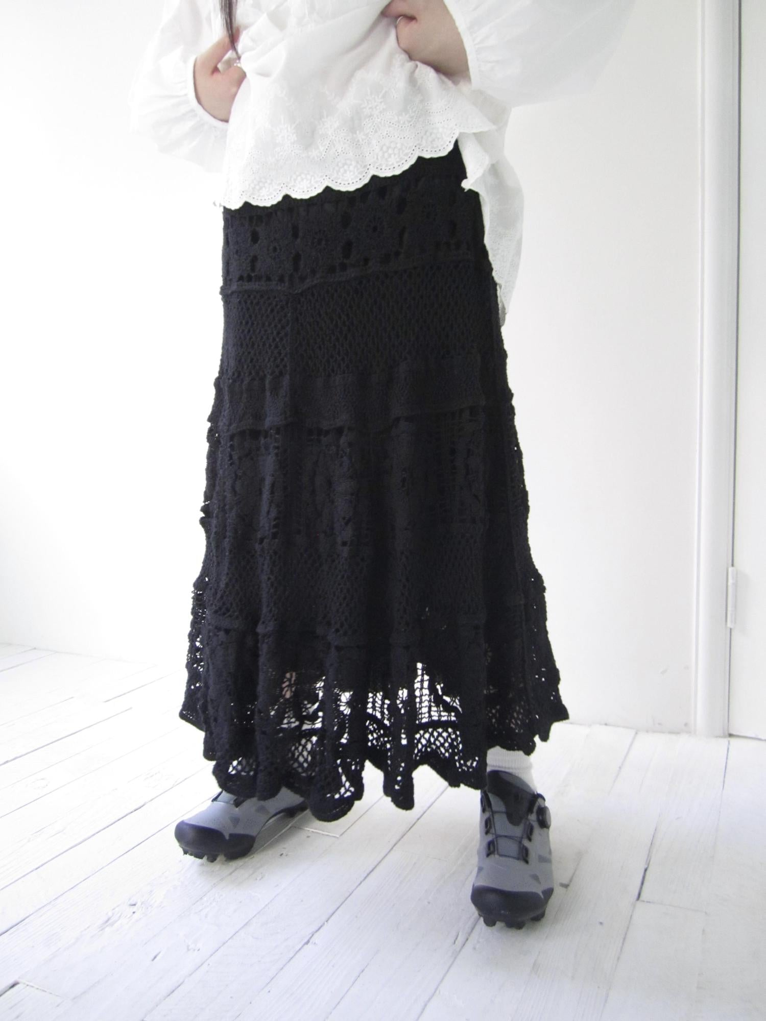ang project Vintage Crochet Lace Maxi Skirt