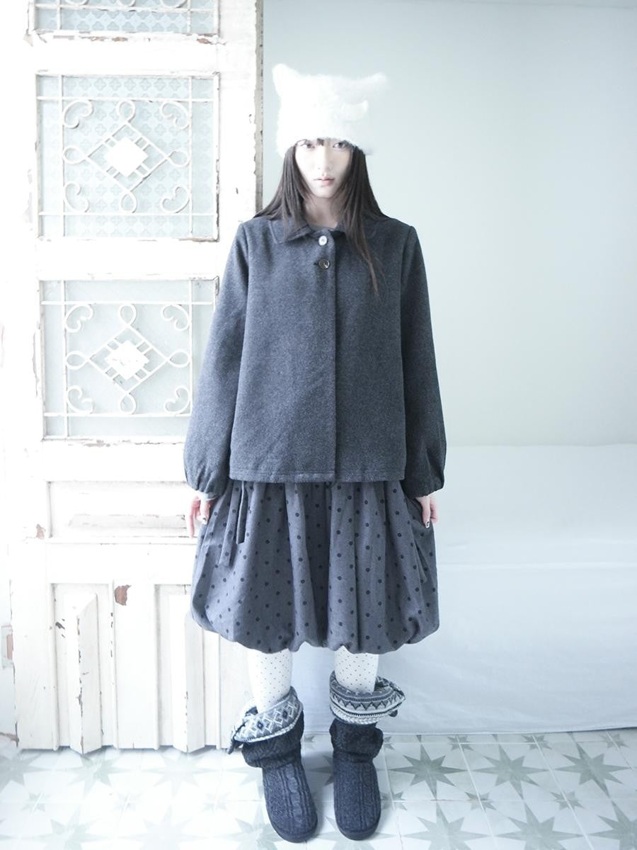 ang project Vintage Doll Collar Two Button Solid Women&