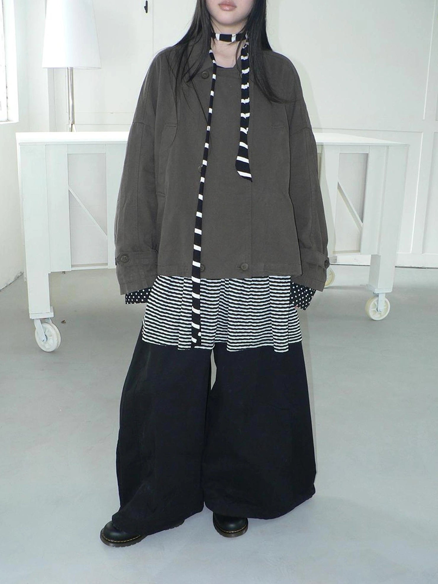 ang project Vintage Double Breasted Cropped Work Jacket Jacket