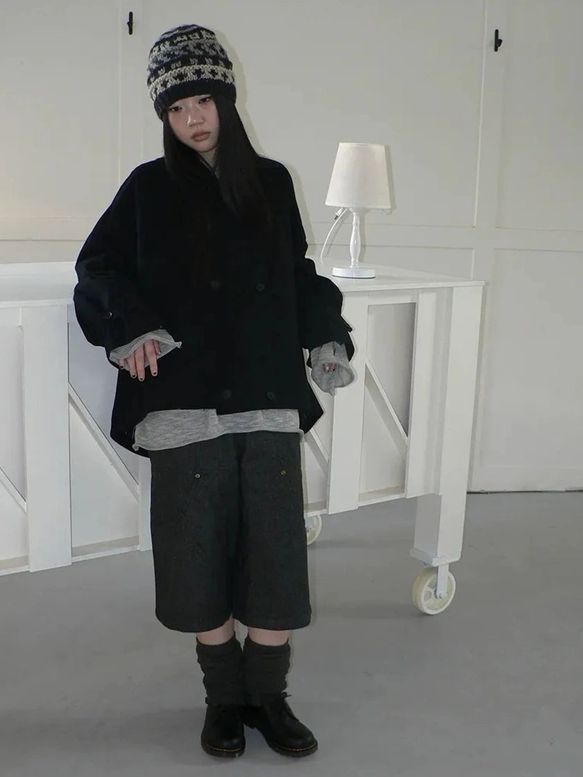 ang project Vintage Double Breasted Cropped Work Jacket Jacket