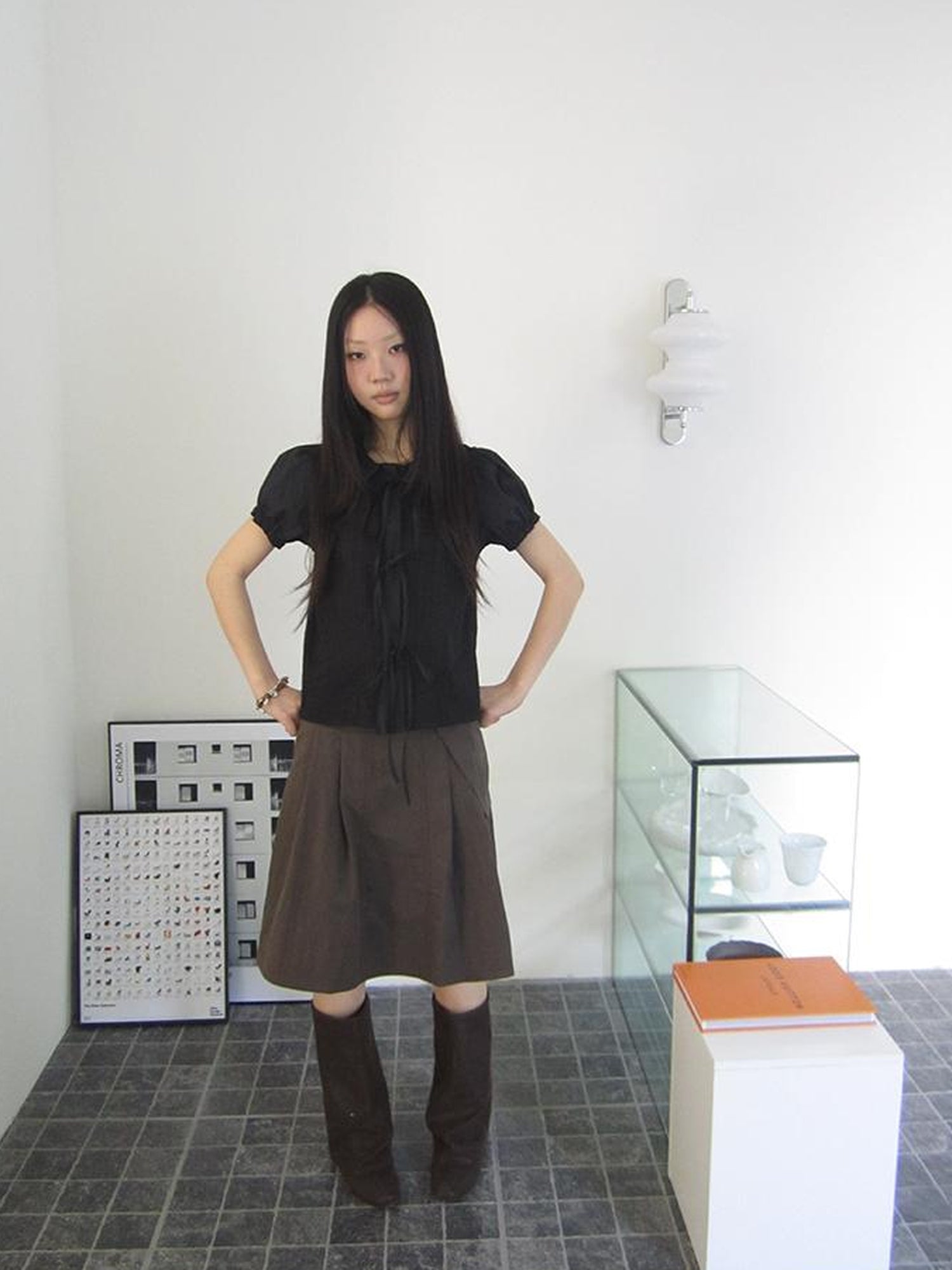 ang project Vintage Embroidery Doll Collar Short Sleeve Shirt