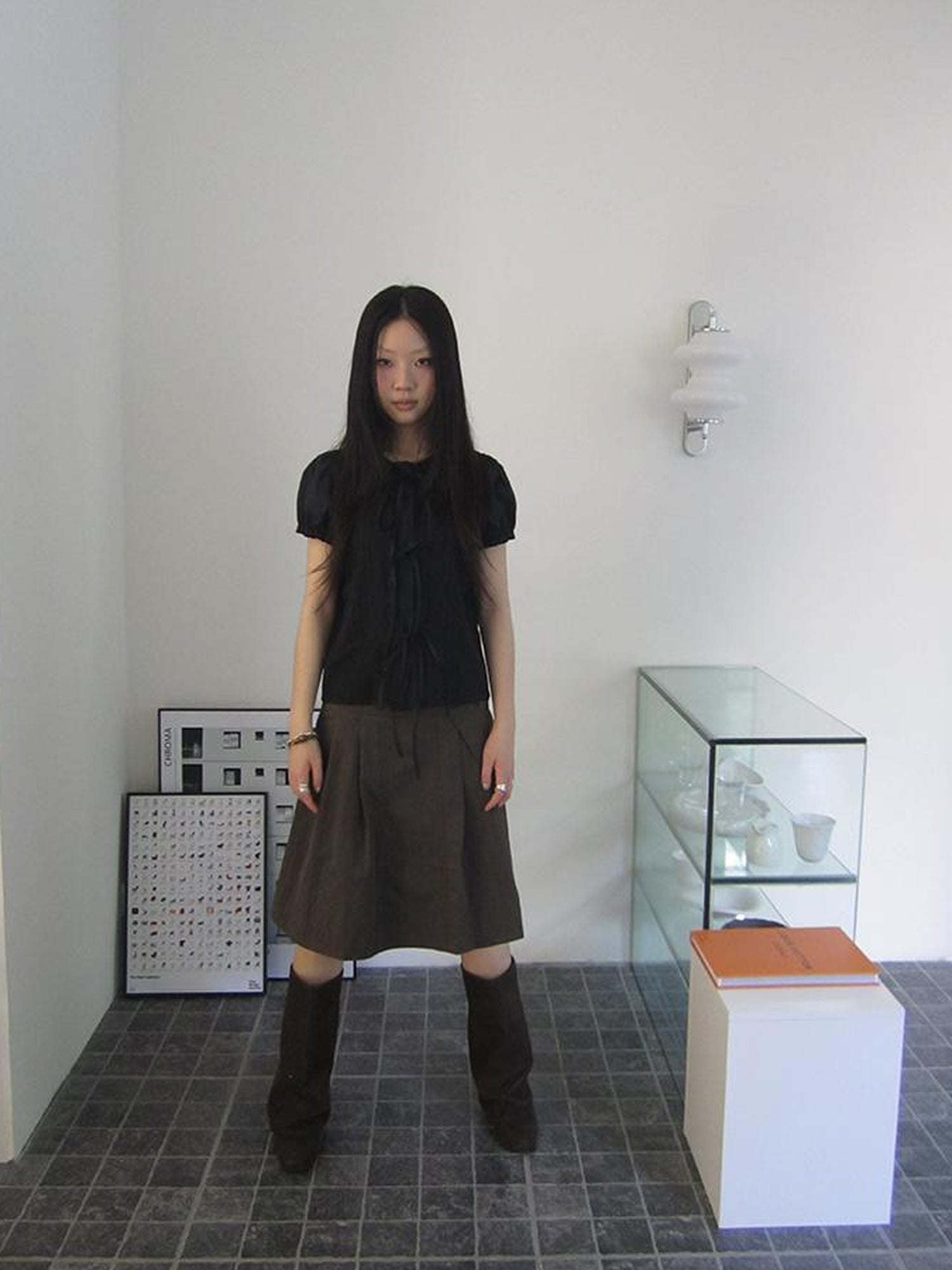 ang project Vintage Embroidery Doll Collar Short Sleeve Shirt