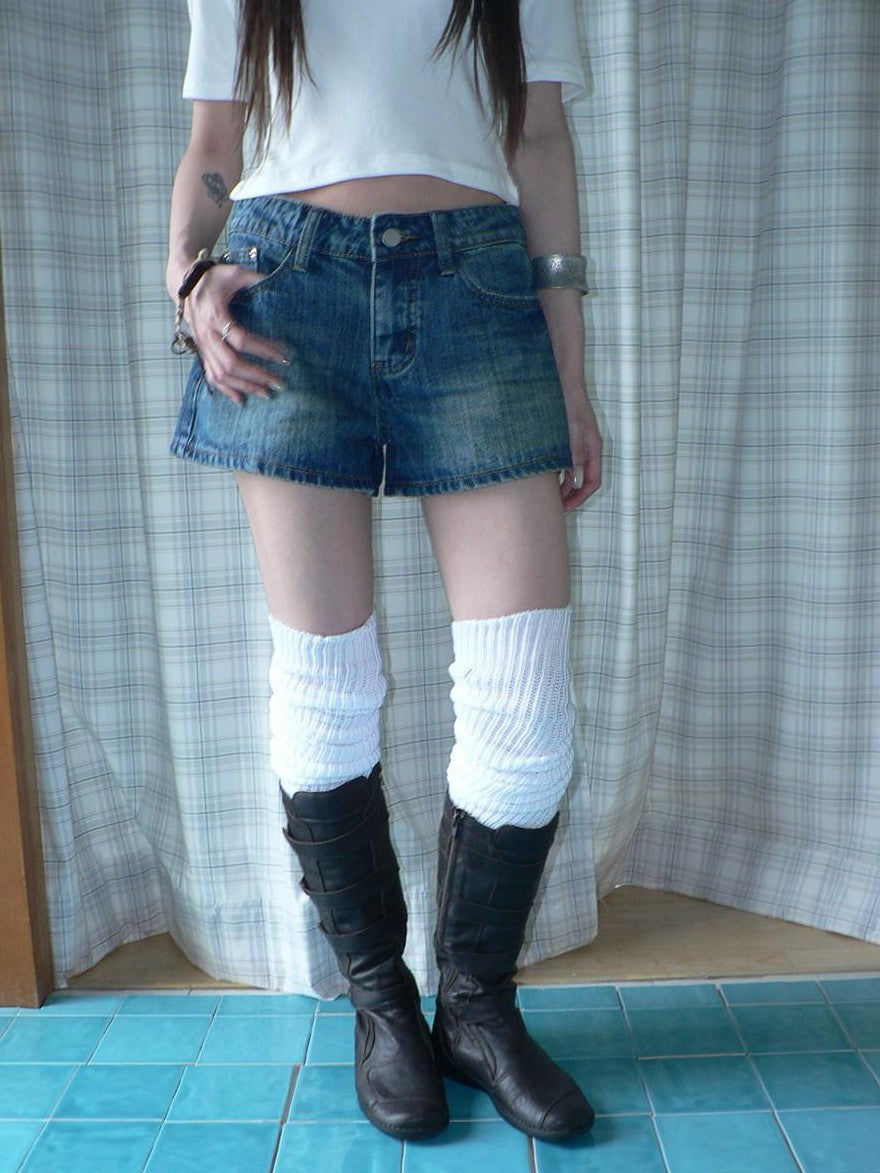 ang project Vintage Faded Distressed Stonewash Slimming Low Rise Women&