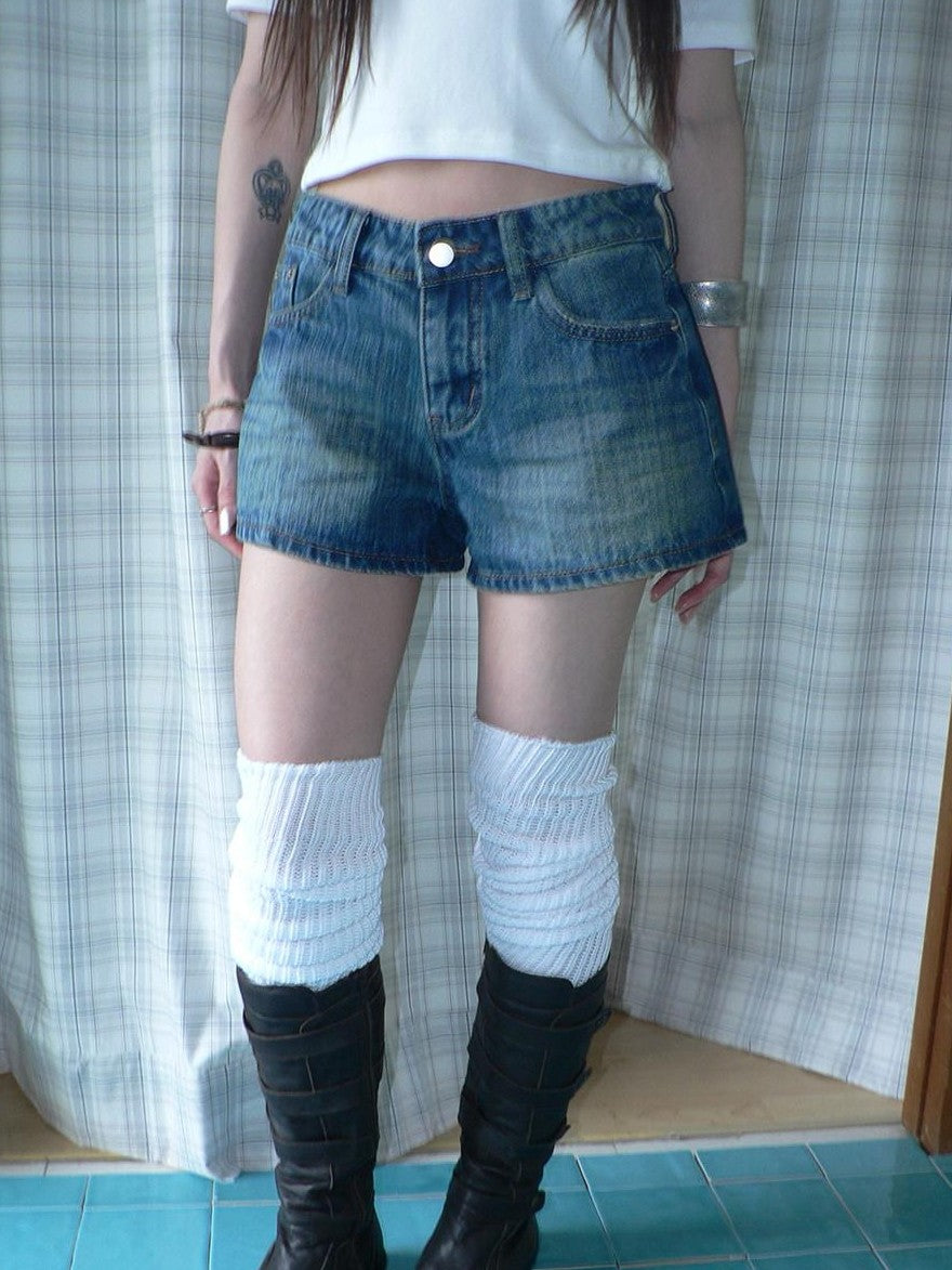 ang project Vintage Faded Distressed Stonewash Slimming Low Rise Women&