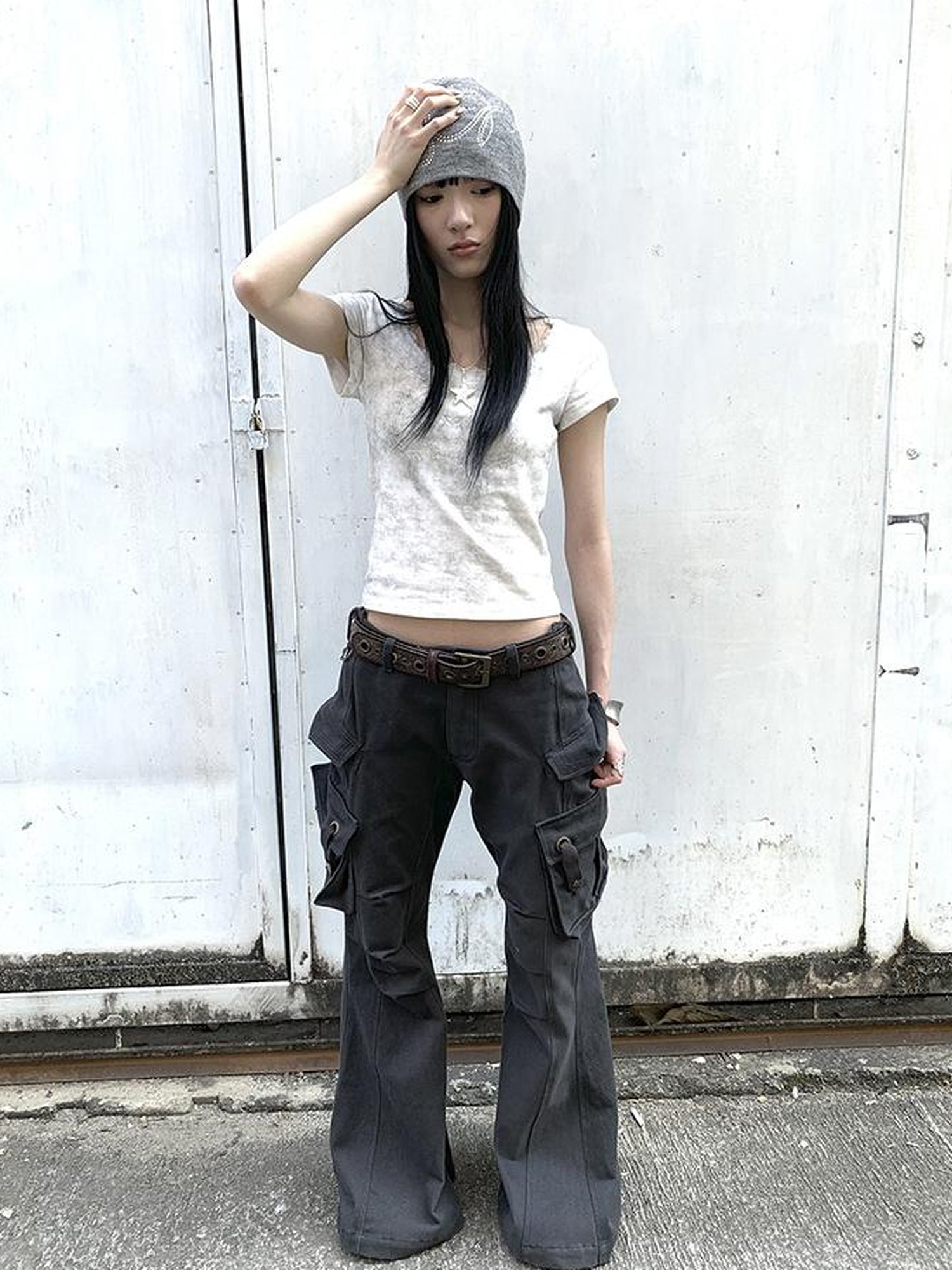 Updateang project Vintage Floral Lace Collar Stretch Slim Tee