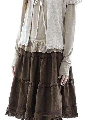 ang project Vintage Fringe Lace Trim Spliced Two Piece Women&