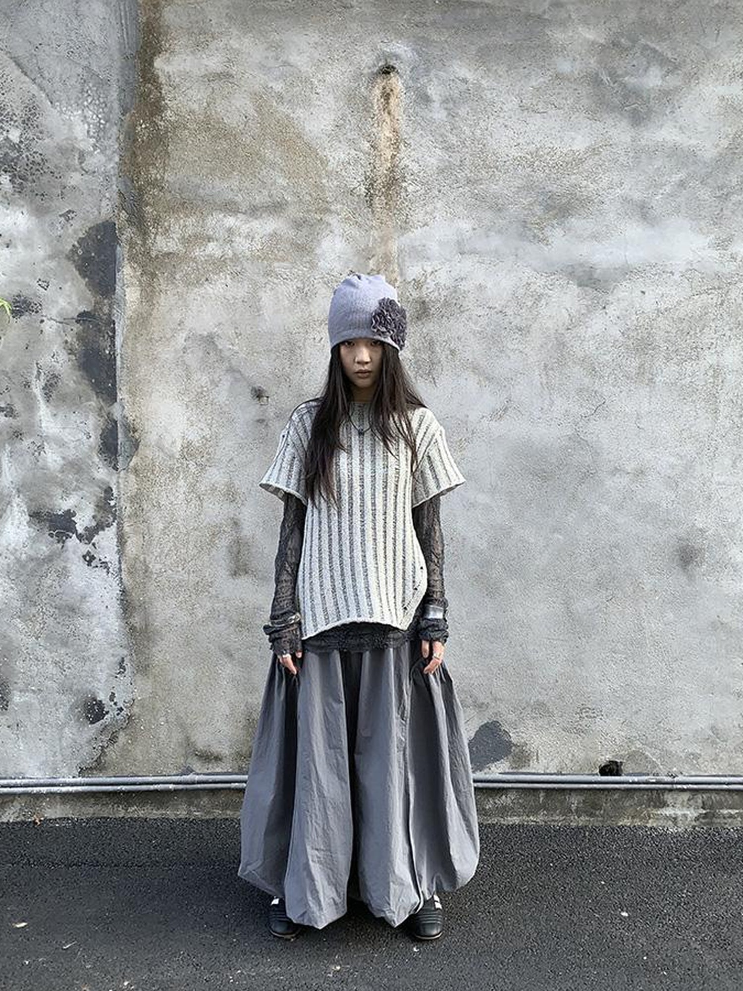 Updateang project Vintage Inspired Knitted Striped Cut Out Tee