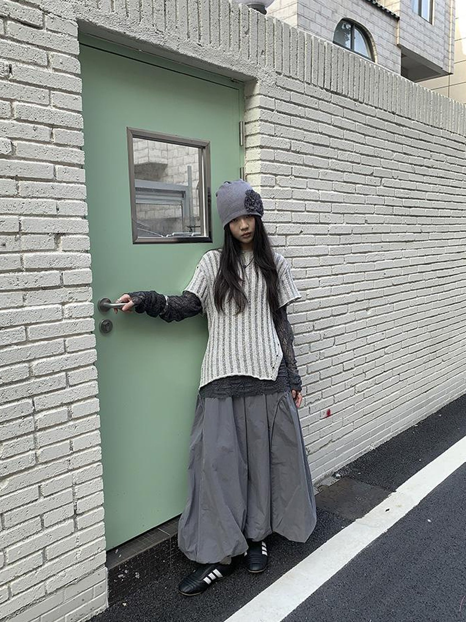 Updateang project Vintage Inspired Knitted Striped Cut Out Tee