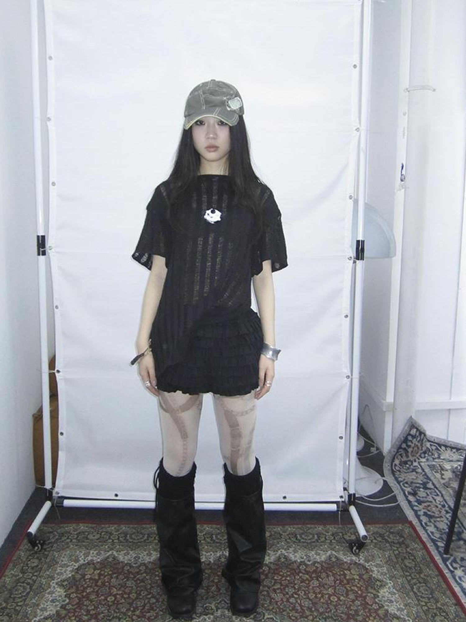 Updateang project Vintage Inspired Knitted Striped Cut Out Tee