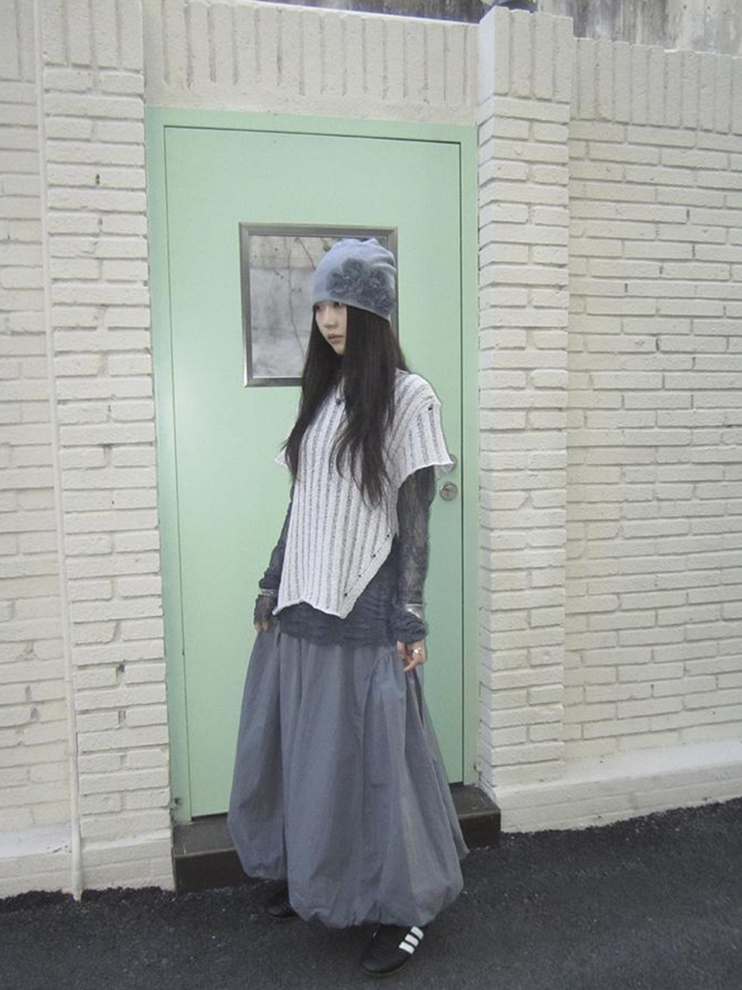 Updateang project Vintage Inspired Knitted Striped Cut Out Tee