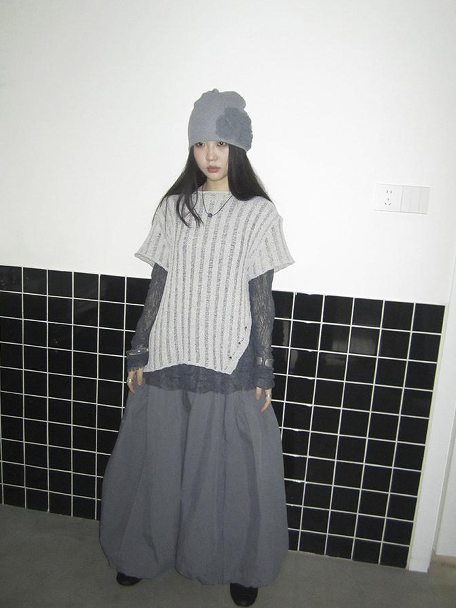 Updateang project Vintage Inspired Knitted Striped Cut Out Tee