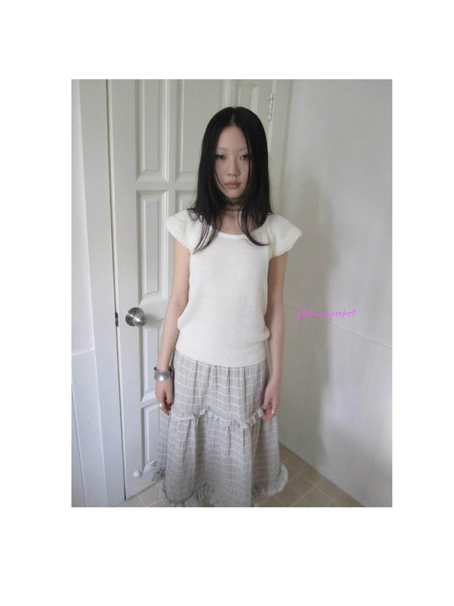 ang project Vintage Inspired Striped Floral Skirt With Elastic Waist