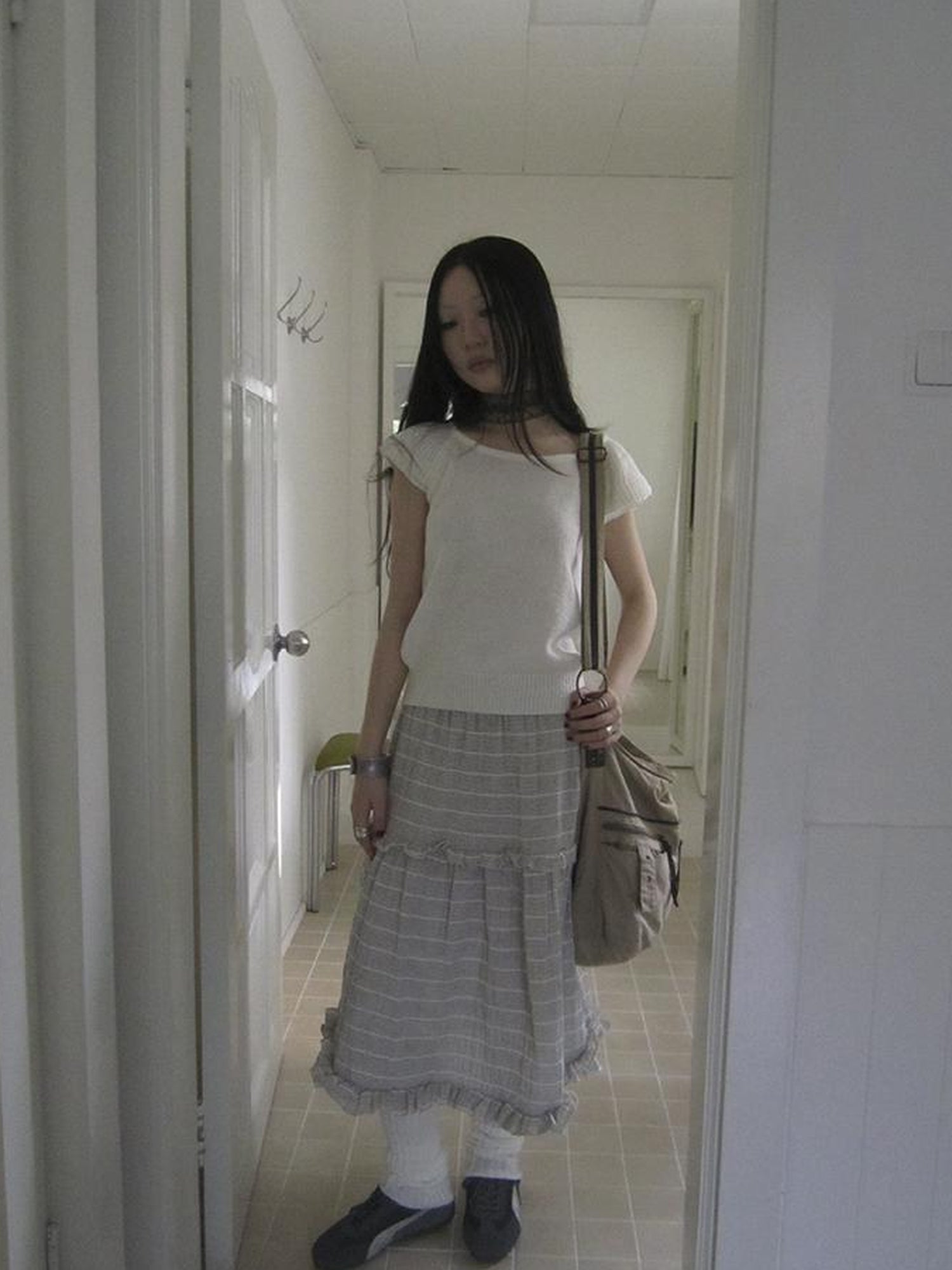 ang project Vintage Inspired Striped Floral Skirt With Elastic Waist