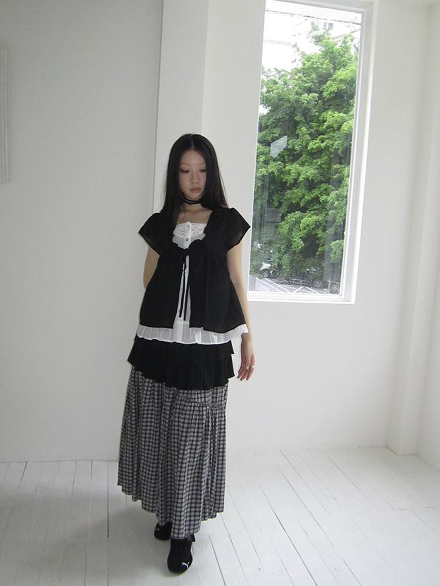 ang project Vintage Inspired Two Tone Short Sleeve Shirt