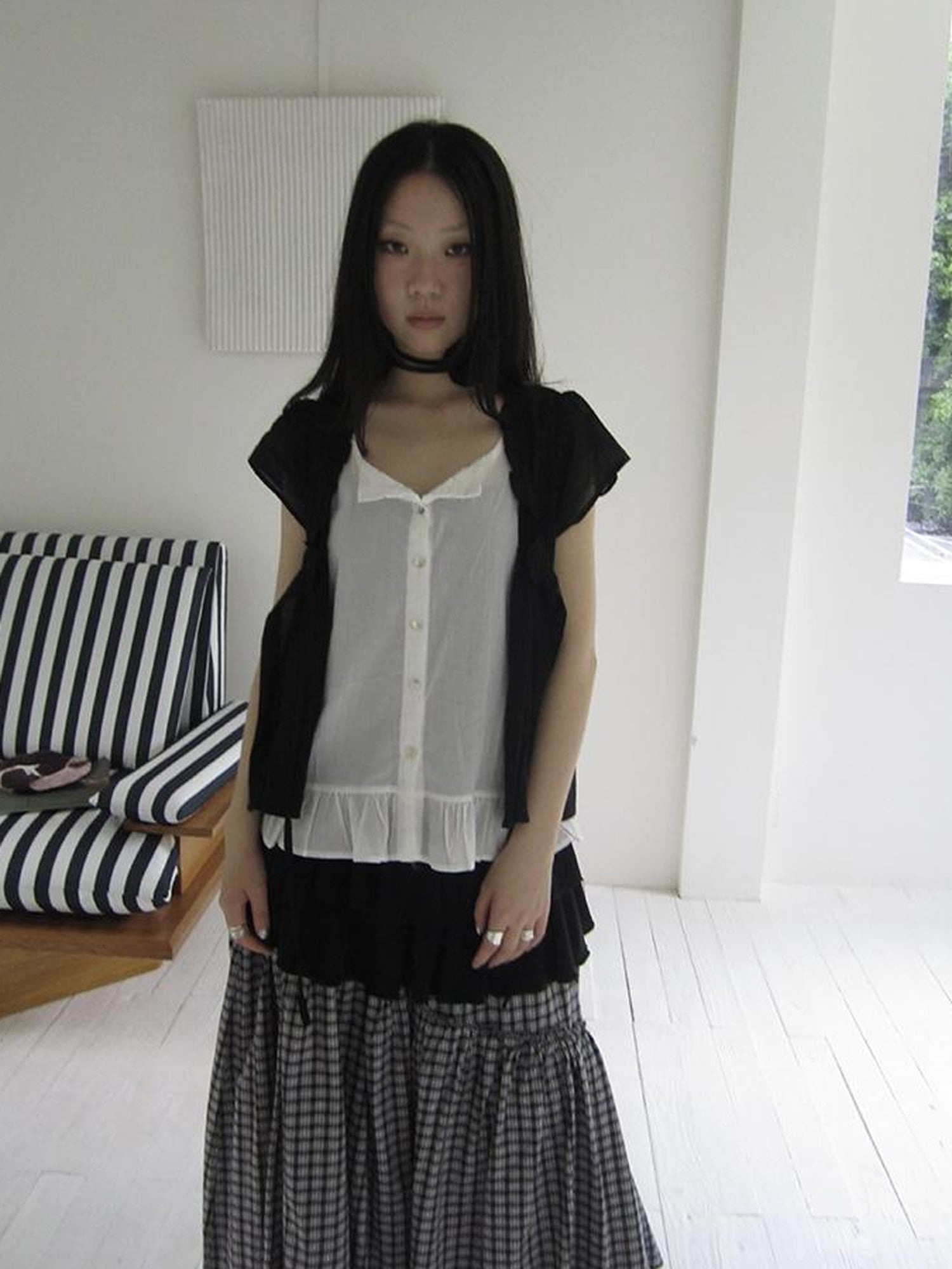 ang project Vintage Inspired Two Tone Short Sleeve Shirt