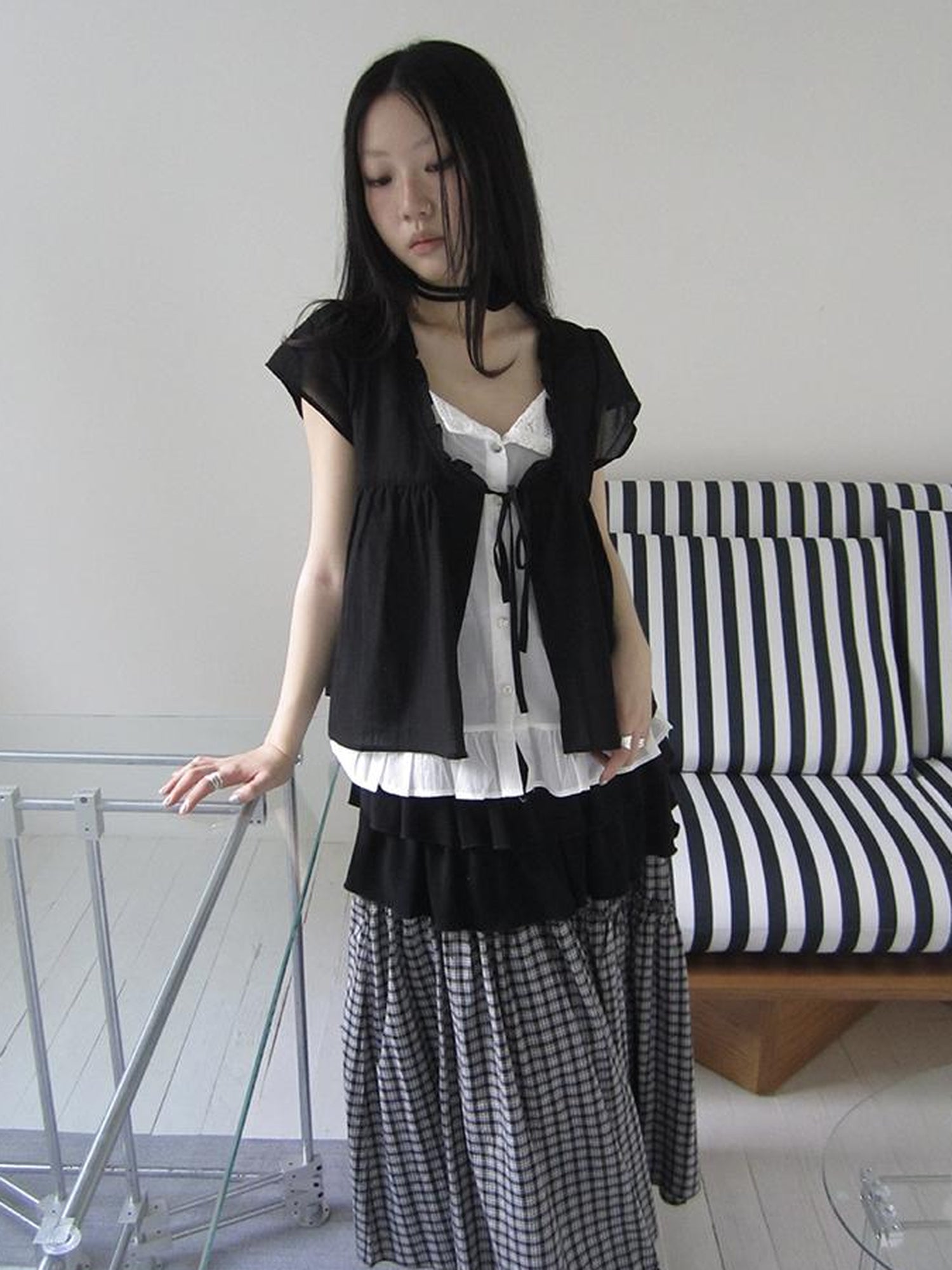 ang project Vintage Inspired Two Tone Short Sleeve Shirt