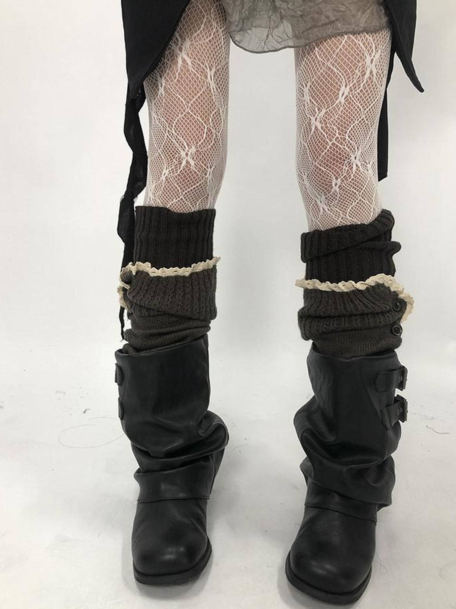 ang project Vintage Lace Button Bubble Socks Leg Warmers Set