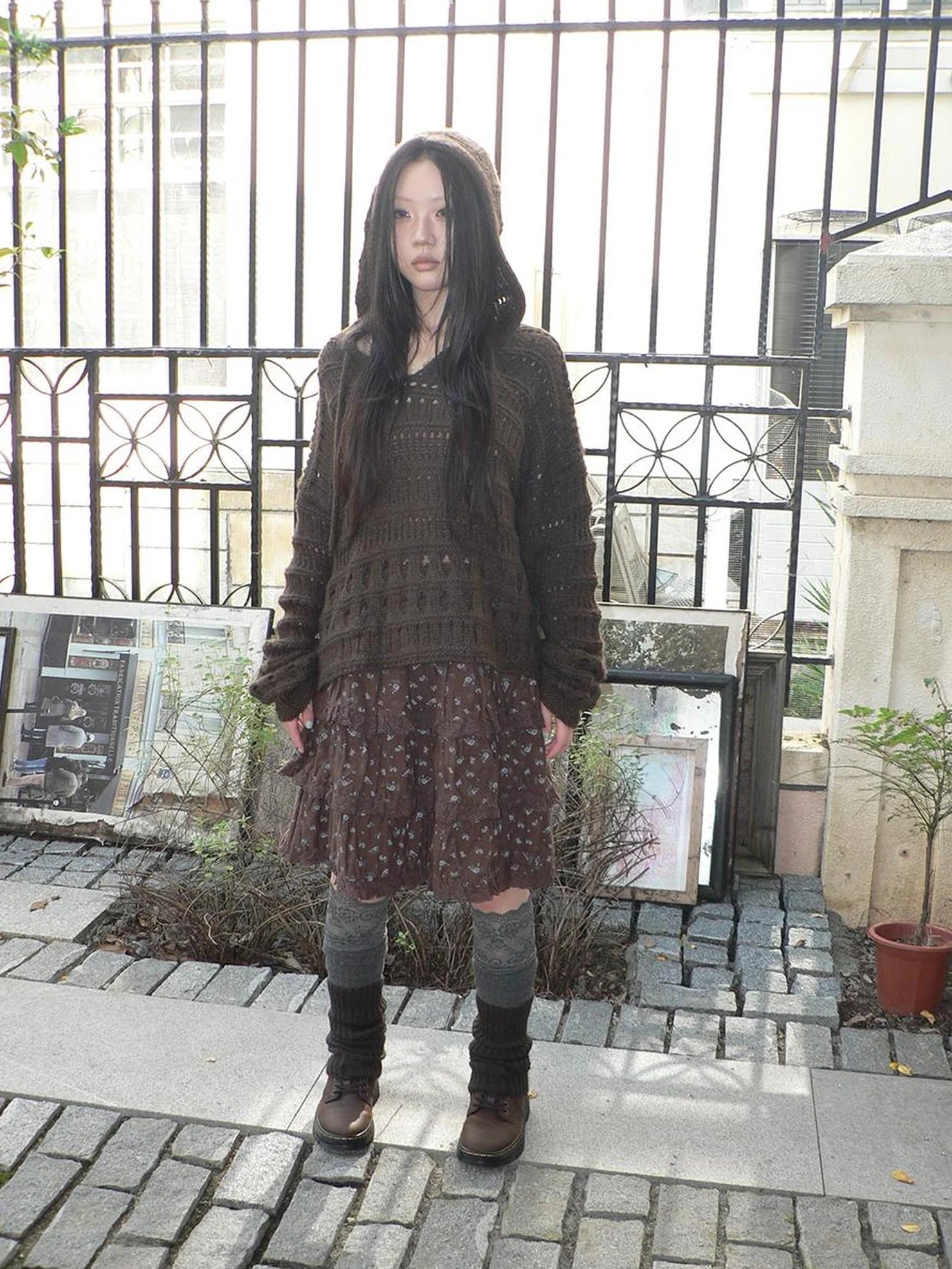 Vintage Lace Crochet Hooded Sweater Cardigan