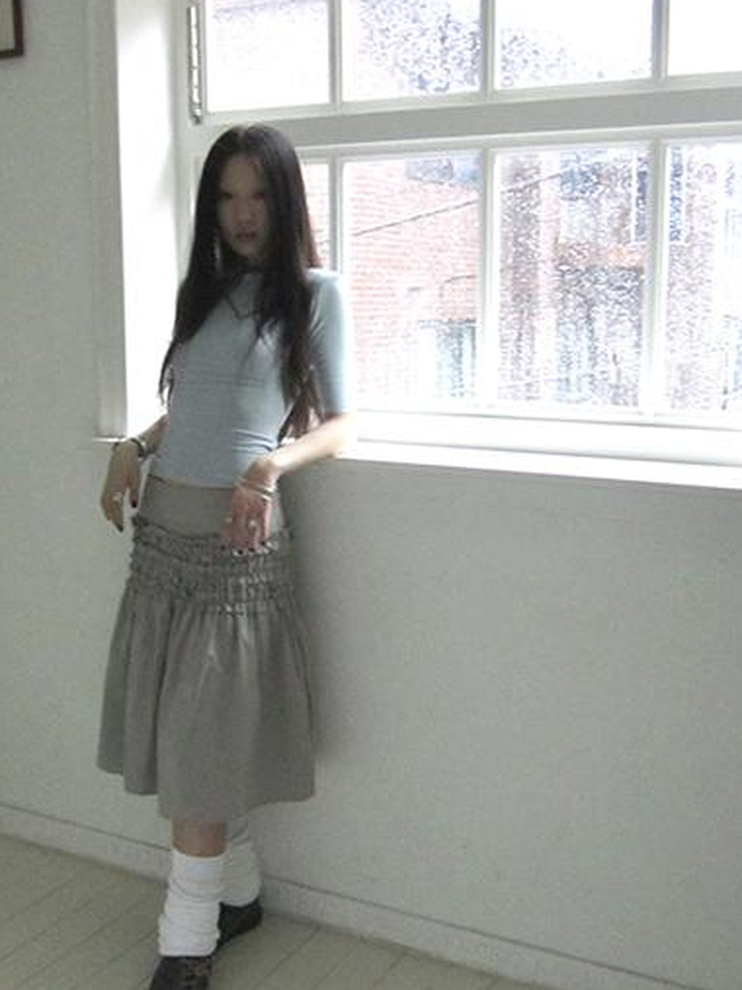 ang project Vintage Lace Edge Ruffle A Line Midi Skirt