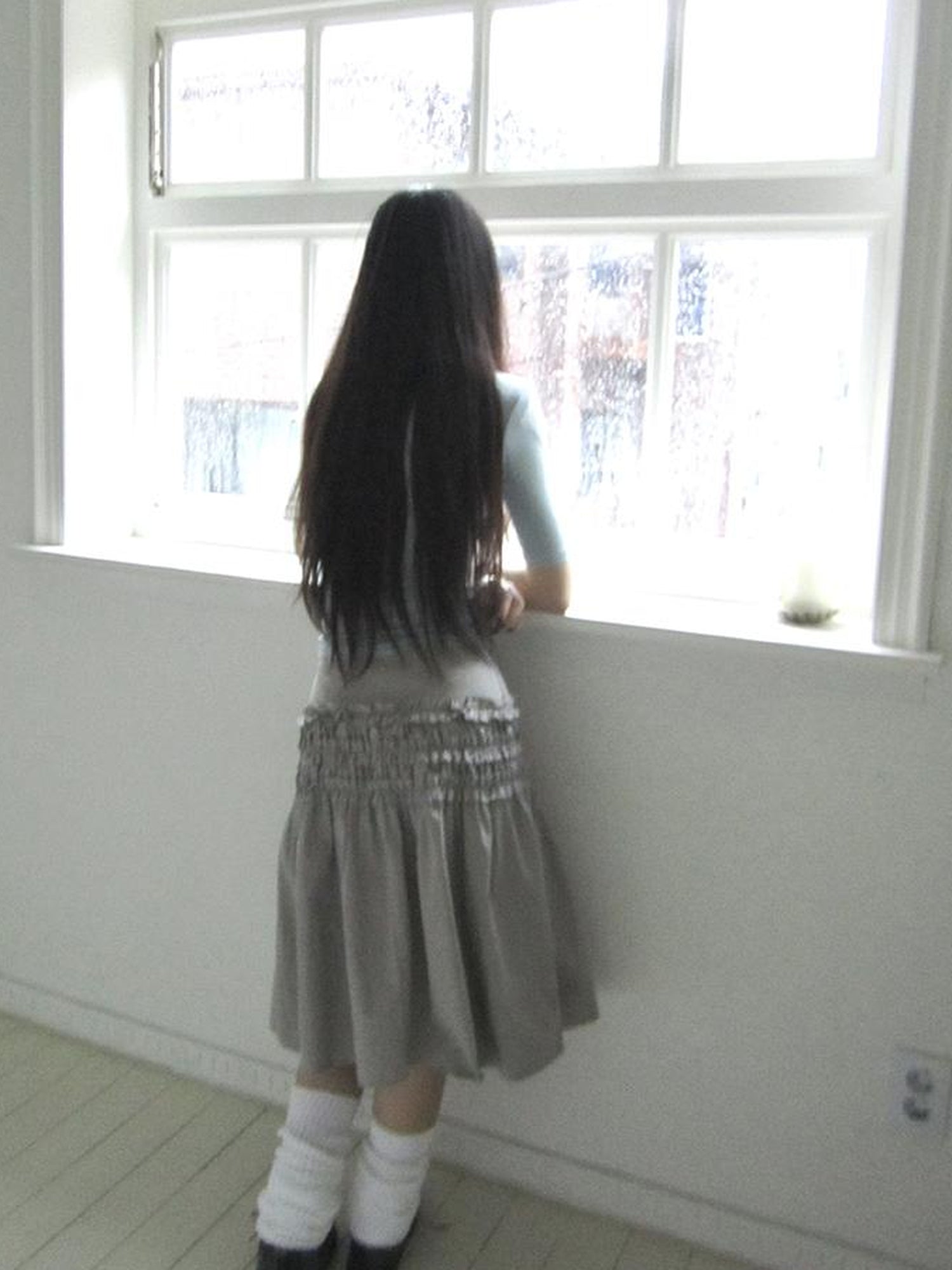 ang project Vintage Lace Edge Ruffle A Line Midi Skirt