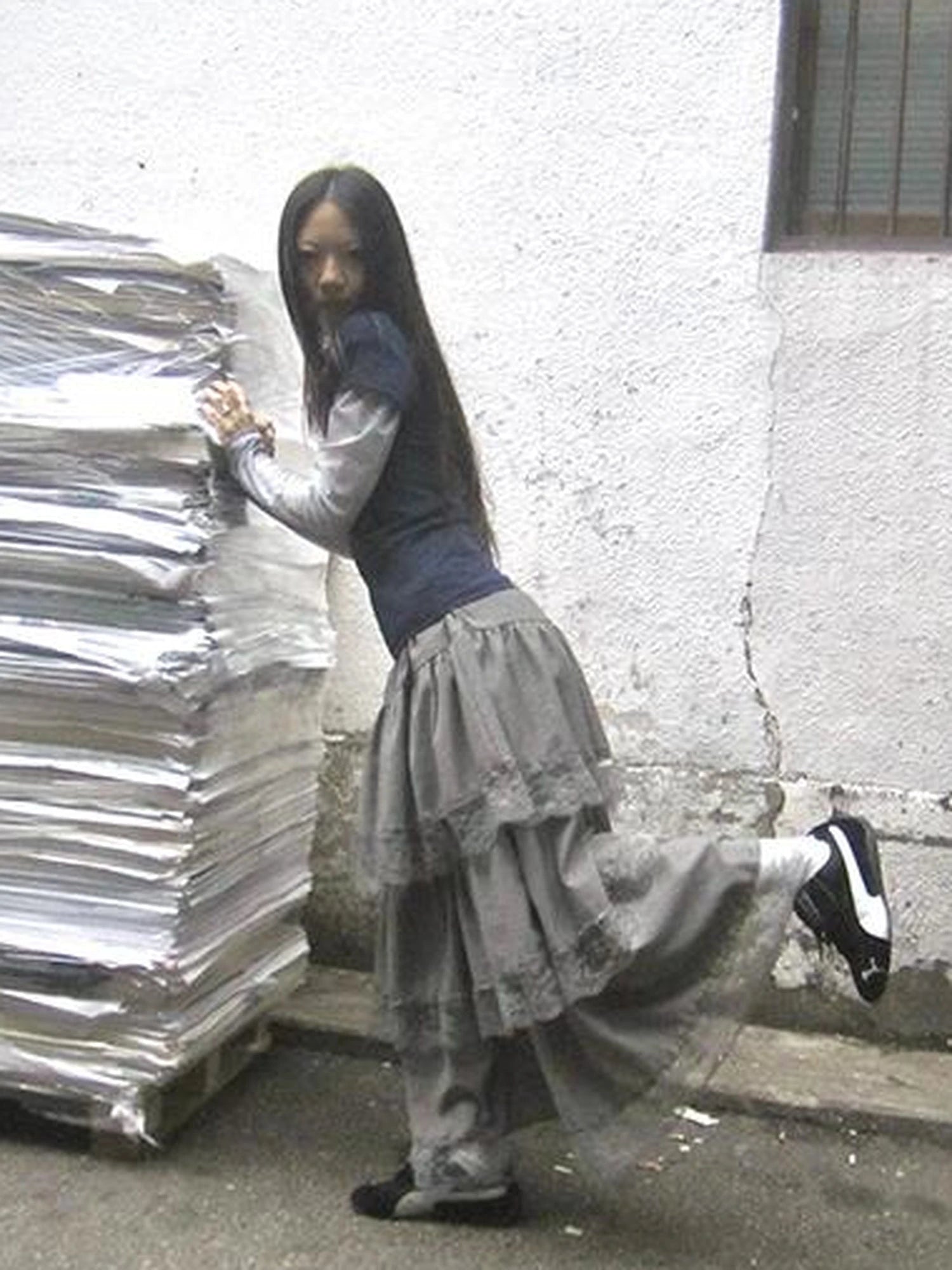 Vintage Lace Tiered Ruffle Hem Cake Skirt