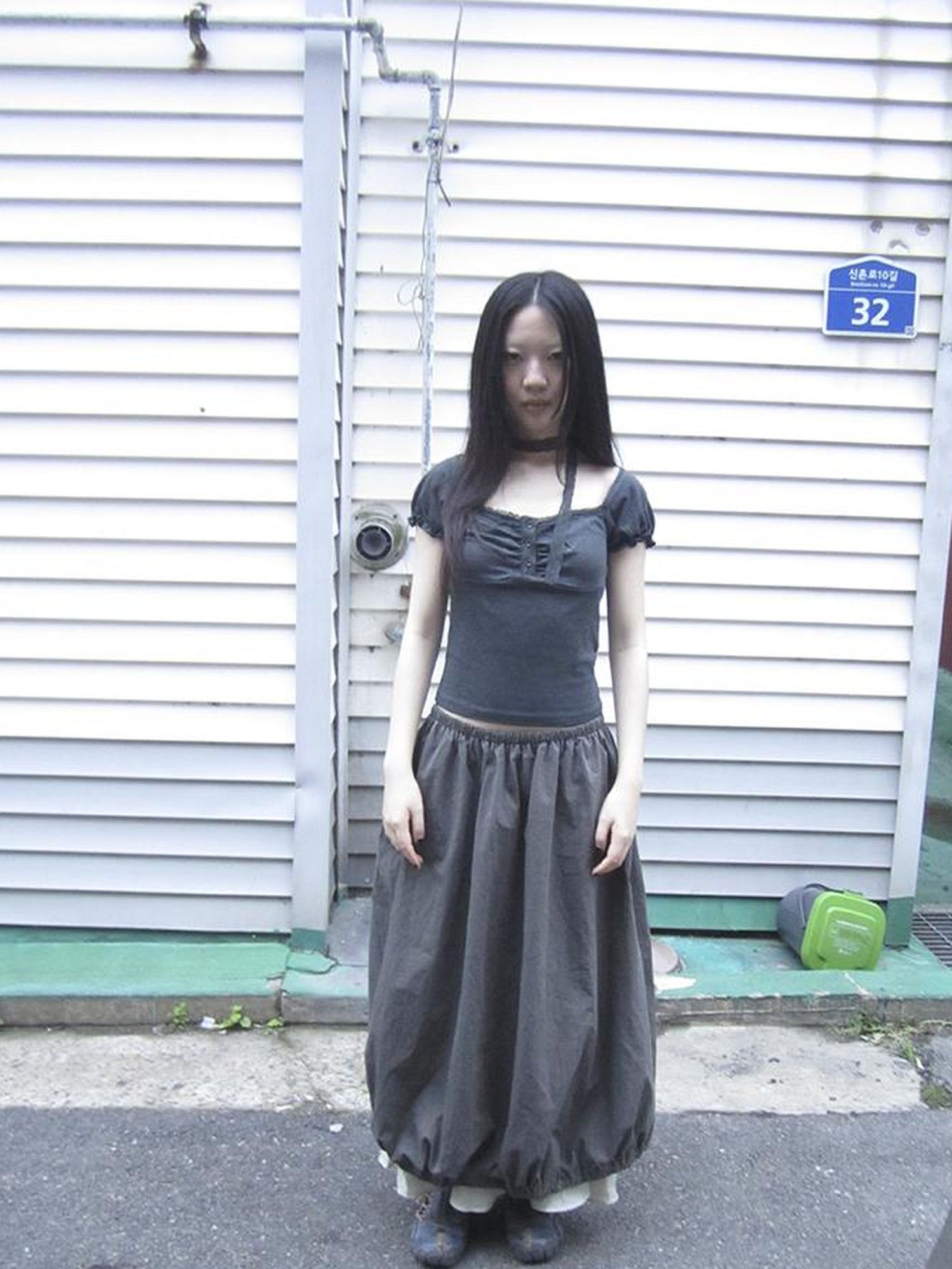 Updateang project Vintage Lace Trim Ruffled Button Detail Slim Fit Tee With Scarf
