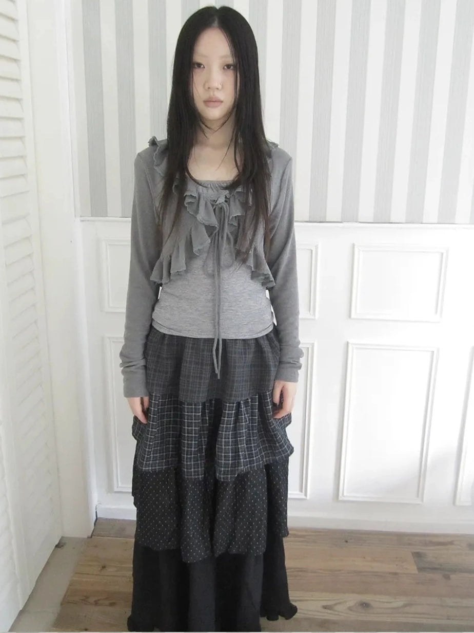 ang project Vintage Lace Trimmed Layered Two Piece Set Suits