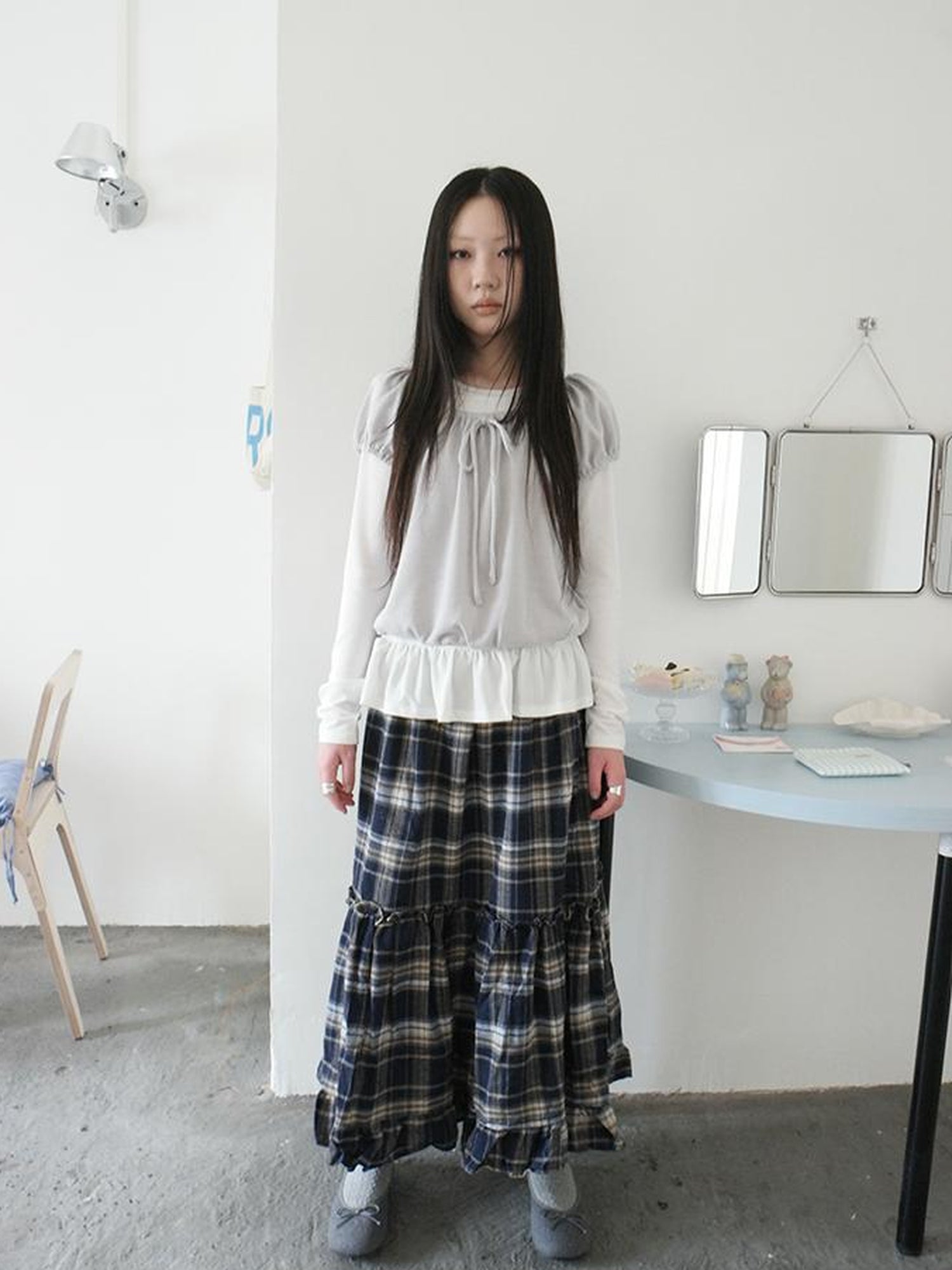 ang project Vintage Lace Up Layered Two Piece Set