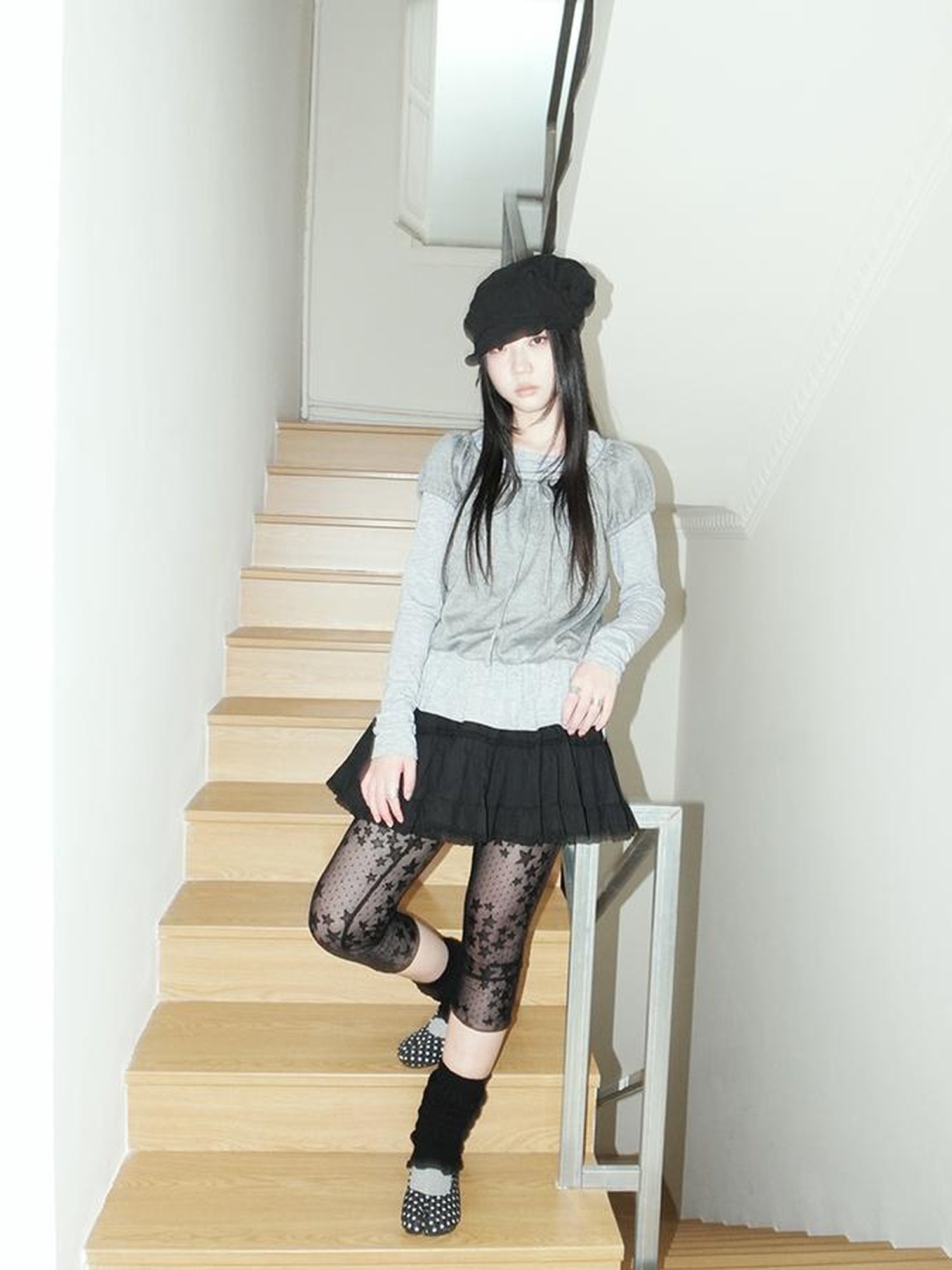 ang project Vintage Lace Up Layered Two Piece Set