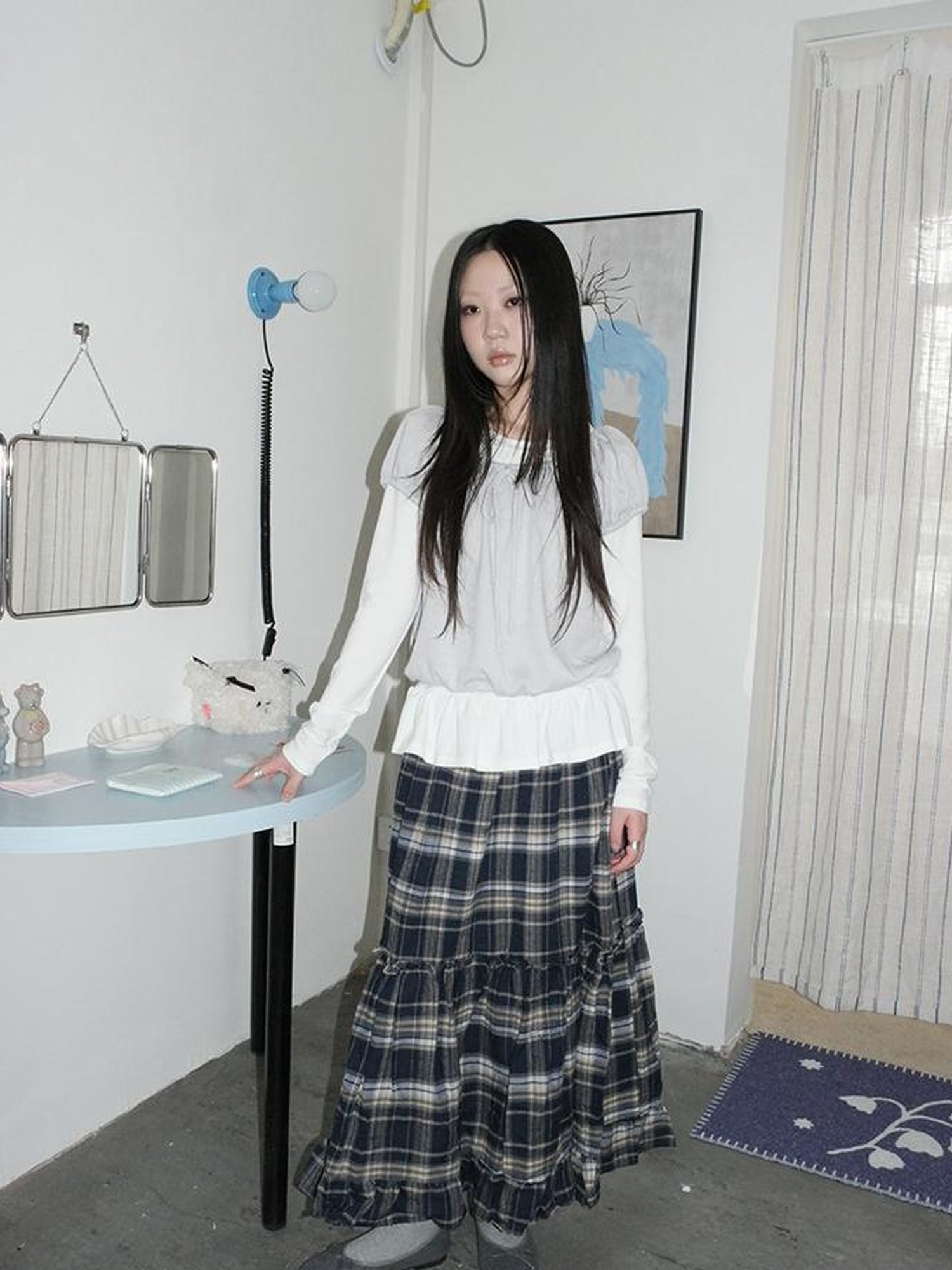 ang project Vintage Lace Up Layered Two Piece Set