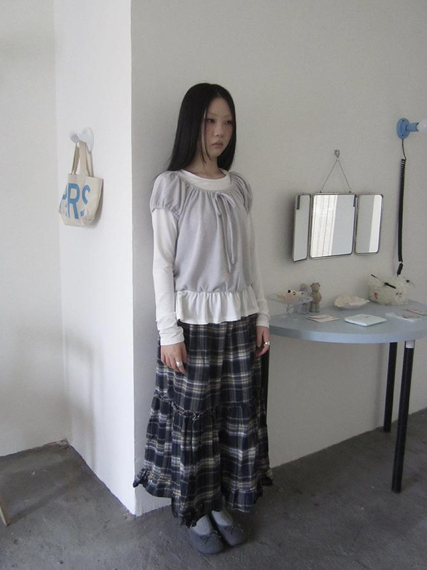 ang project Vintage Lace Up Layered Two Piece Set