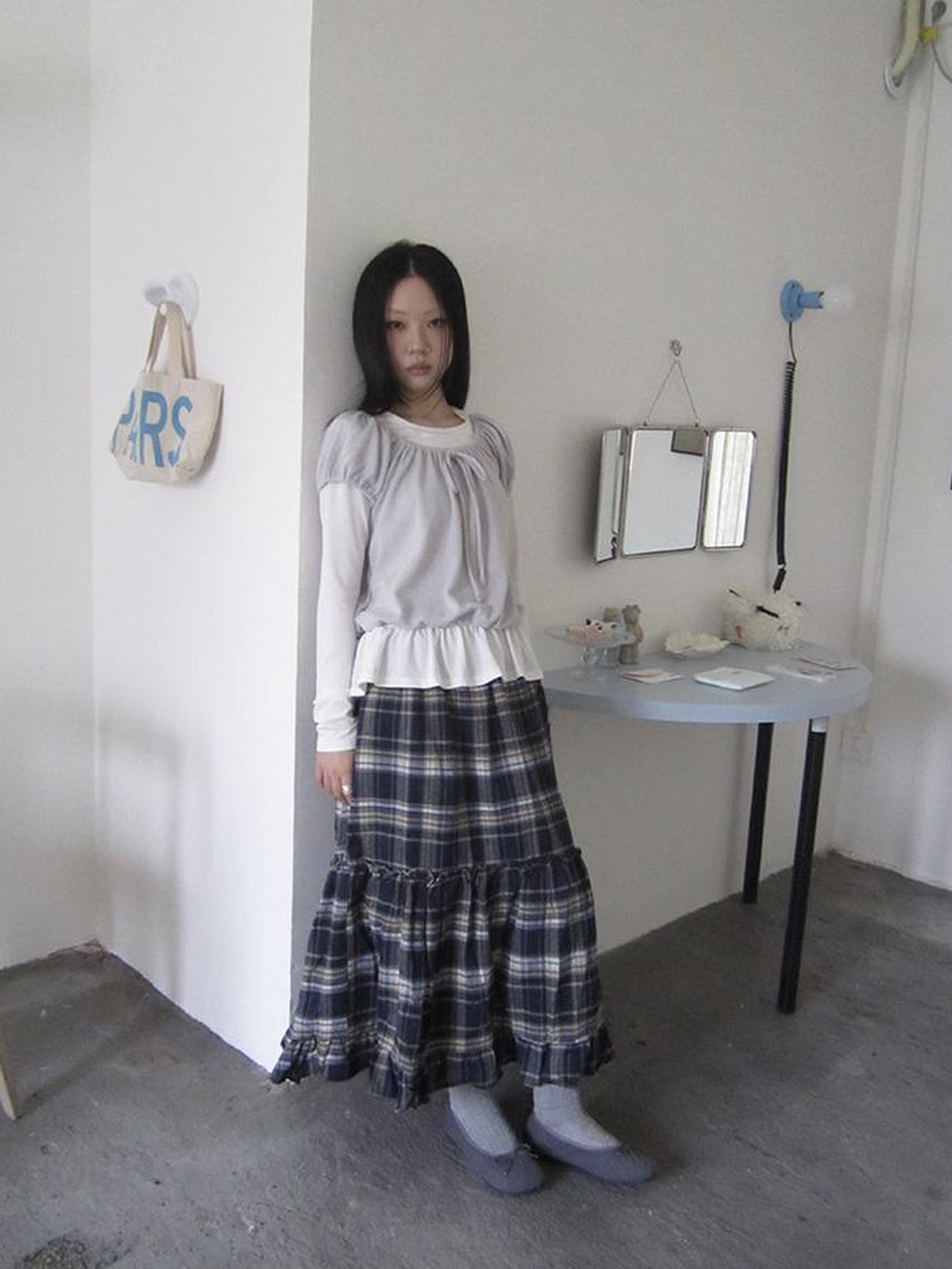 ang project Vintage Lace Up Layered Two Piece Set