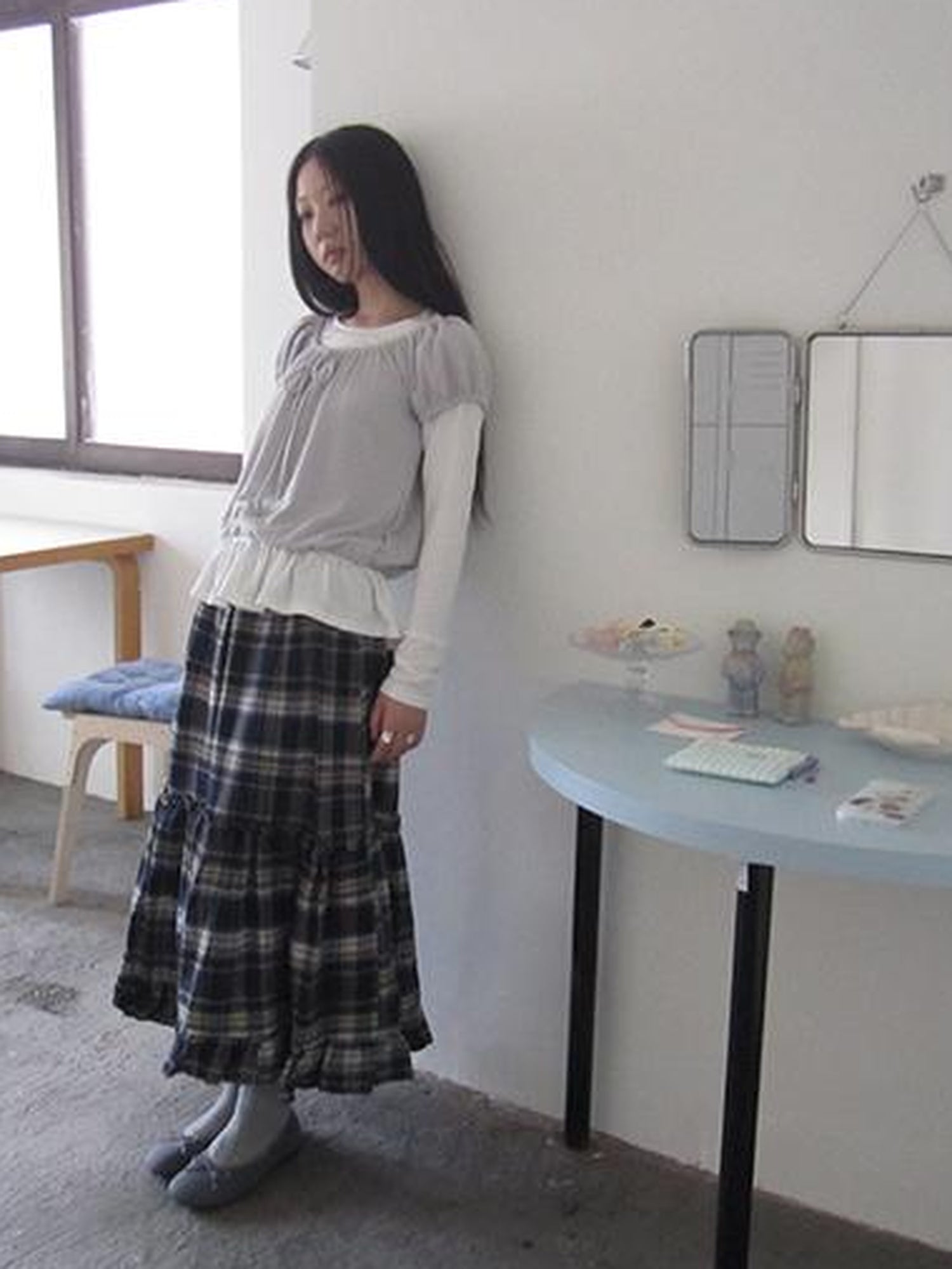 ang project Vintage Lace Up Layered Two Piece Set