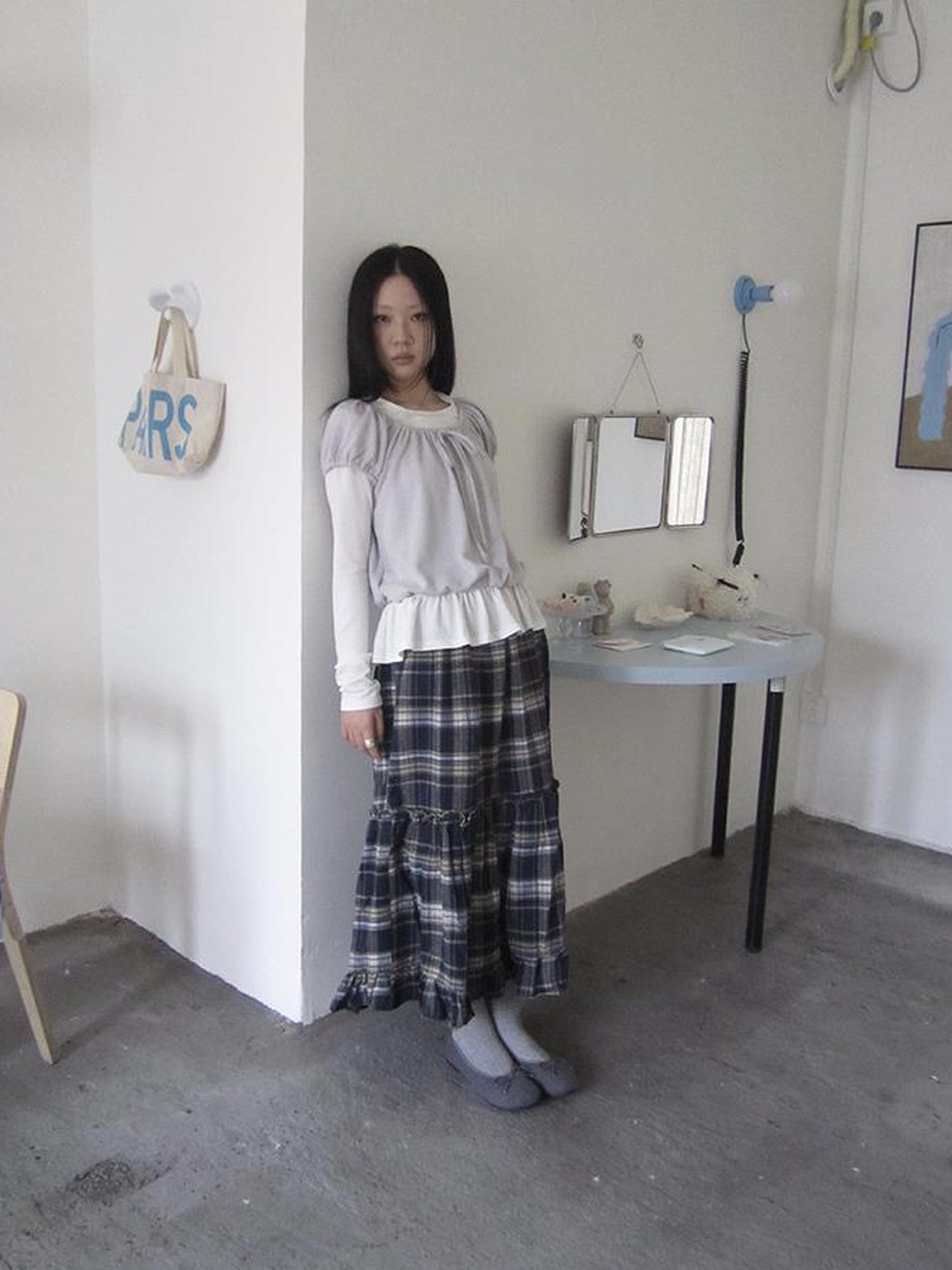 ang project Vintage Lace Up Layered Two Piece Set