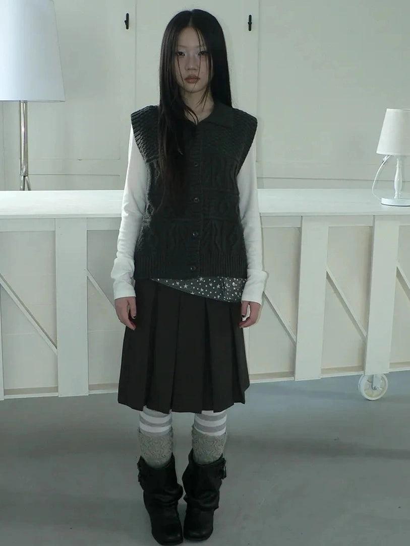 ang project Vintage Lapel Layering Cropped Vest Vest