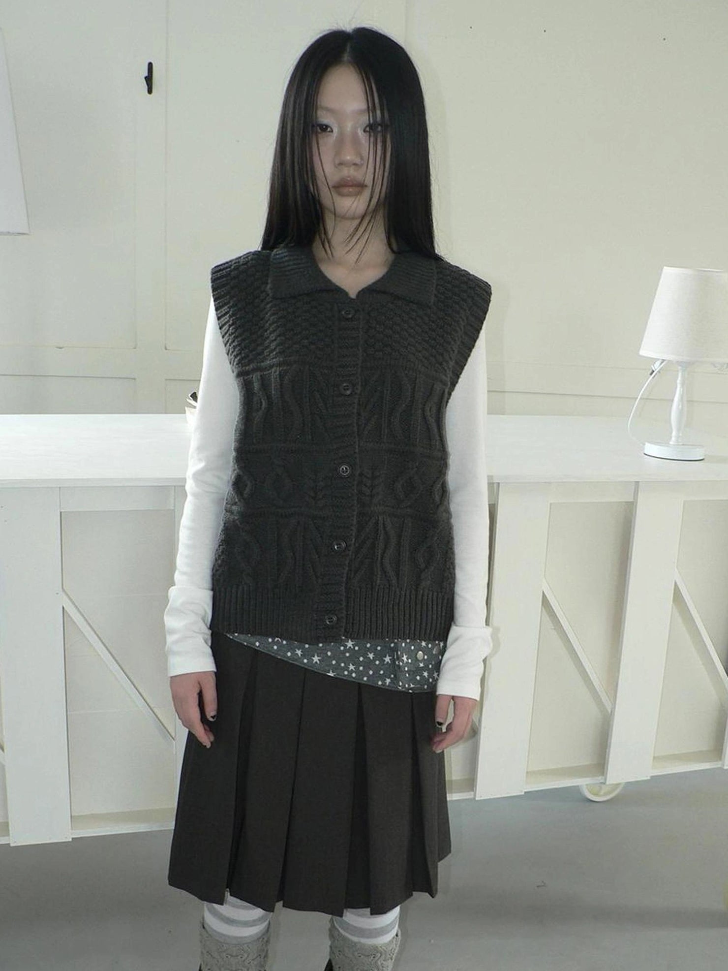 ang project Vintage Lapel Layering Cropped Vest Vest