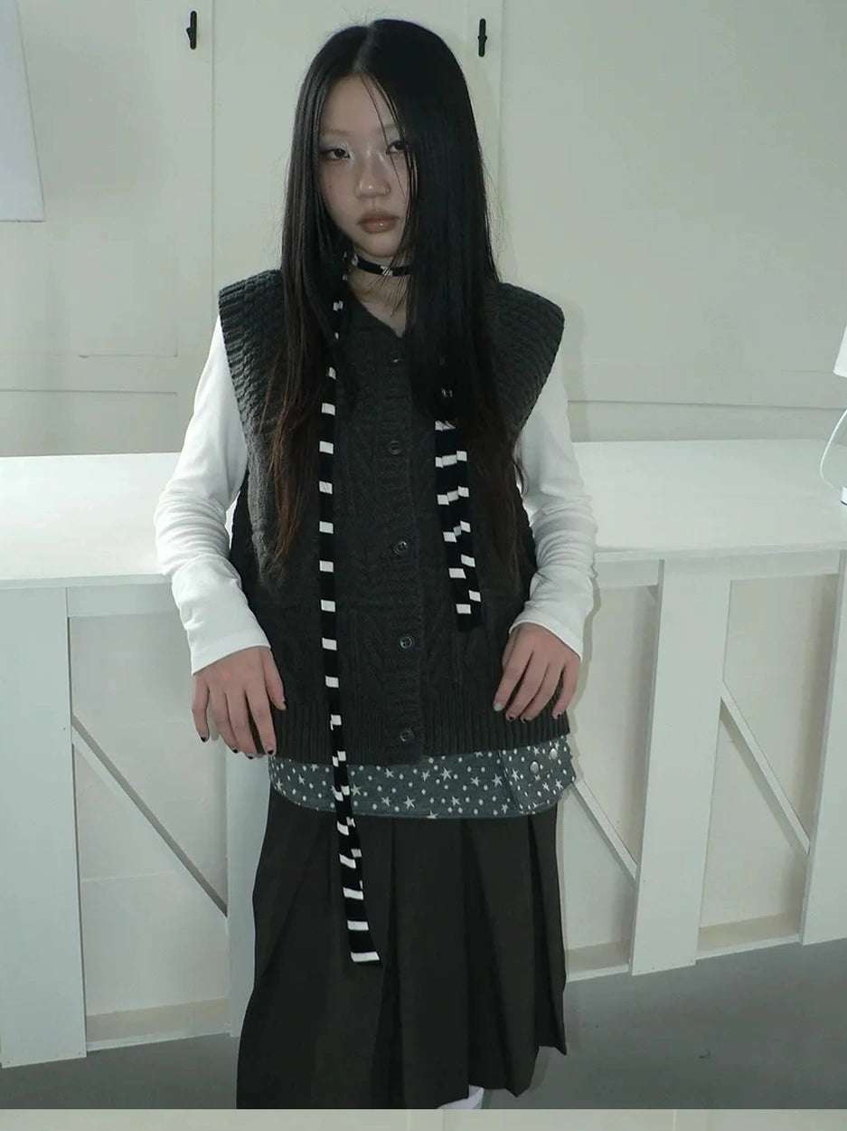 ang project Vintage Lapel Layering Cropped Vest Vest