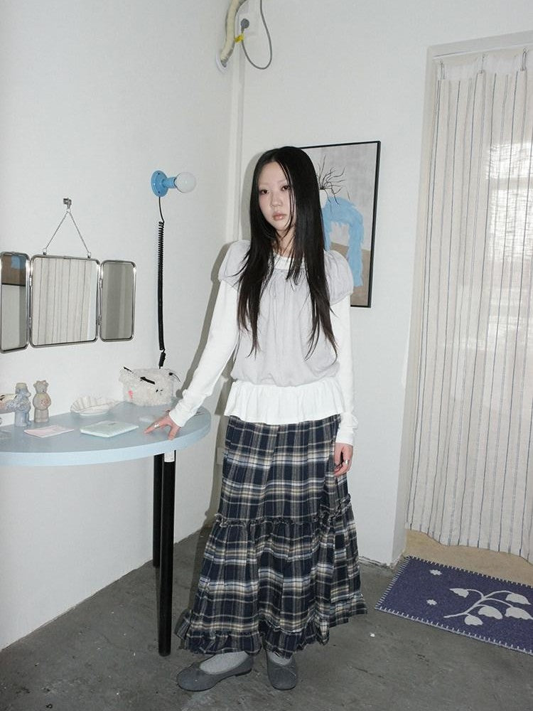 ang project Vintage Layered Tie Waist Solid Two Piece Women&