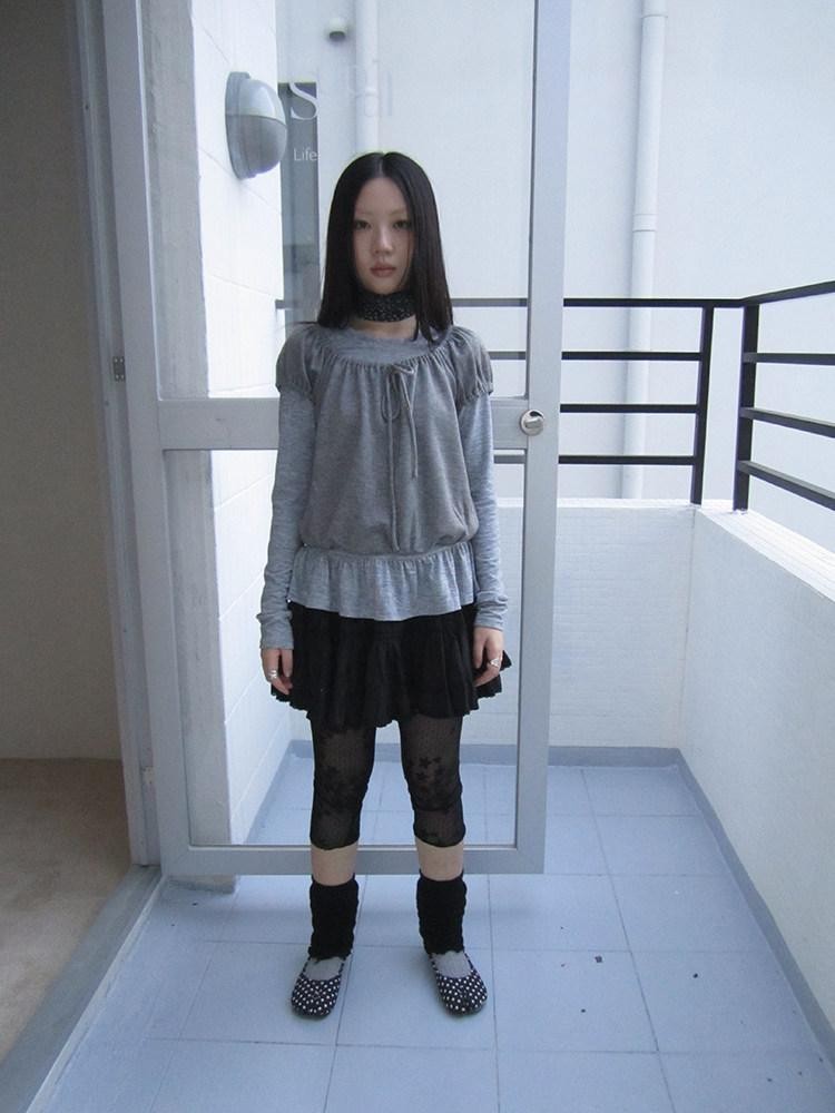 ang project Vintage Layered Tie Waist Solid Two Piece Women&