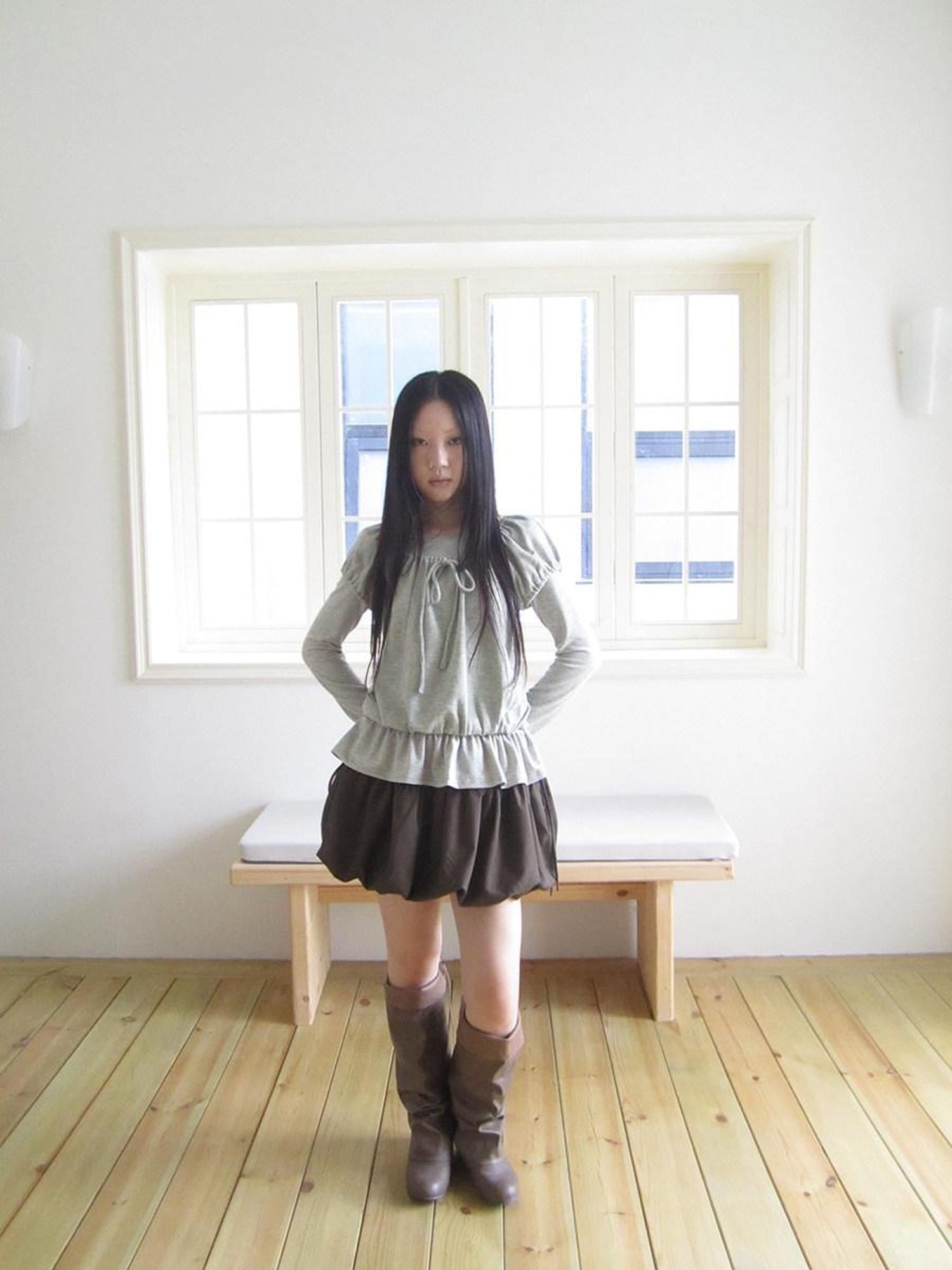 ang project Vintage Layered Tie Waist Solid Two Piece Women&
