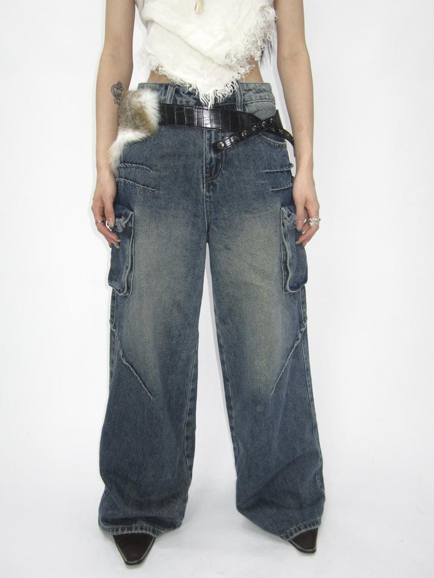 ang project Vintage Lazy Style V-Neck Cable Knit Sweater