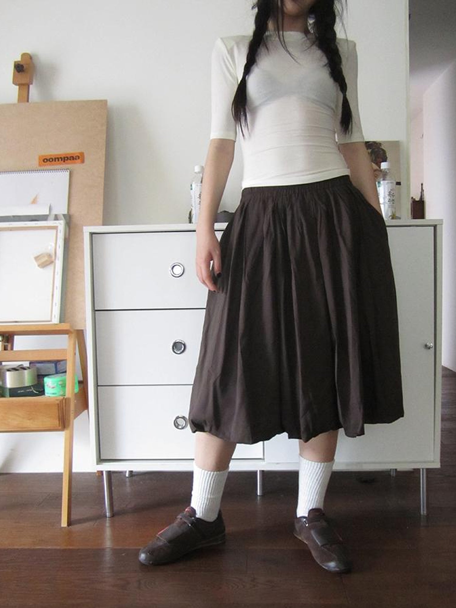 ang project Vintage Lightweight Ruffle Bloom Skirt