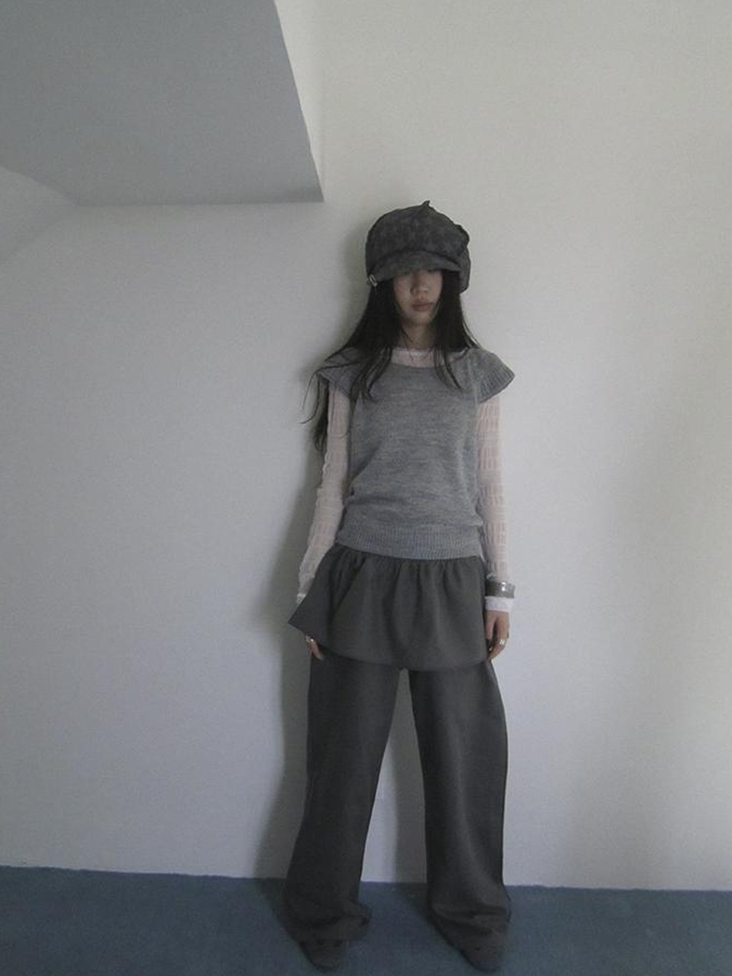 ang project Vintage Loose Knit Short Sleeve With Flutter Sleeves